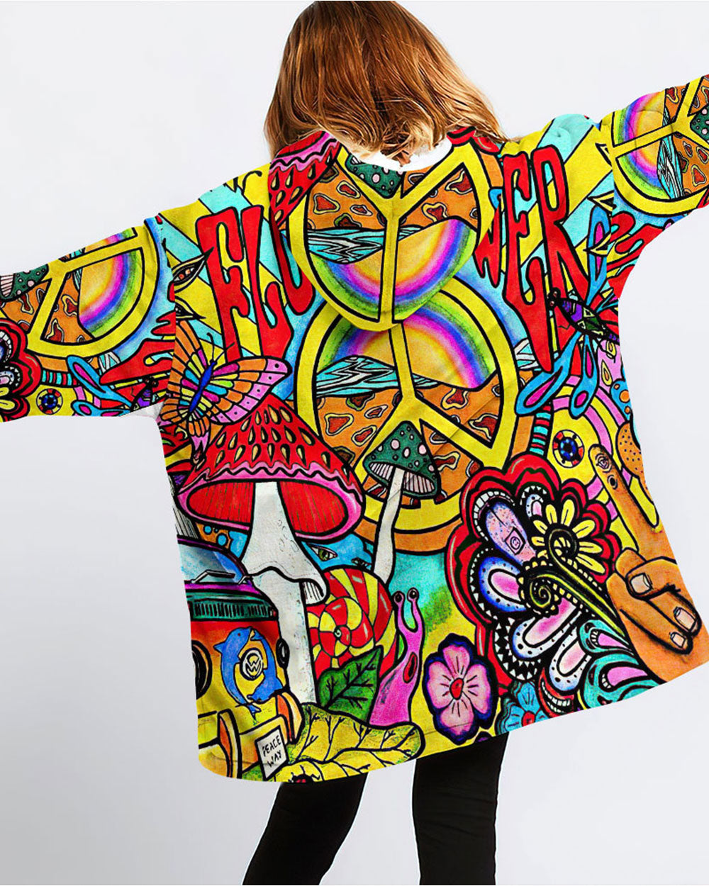 FLOWER POWER SHERPA BLANKET HOODIE - TLTR1108231