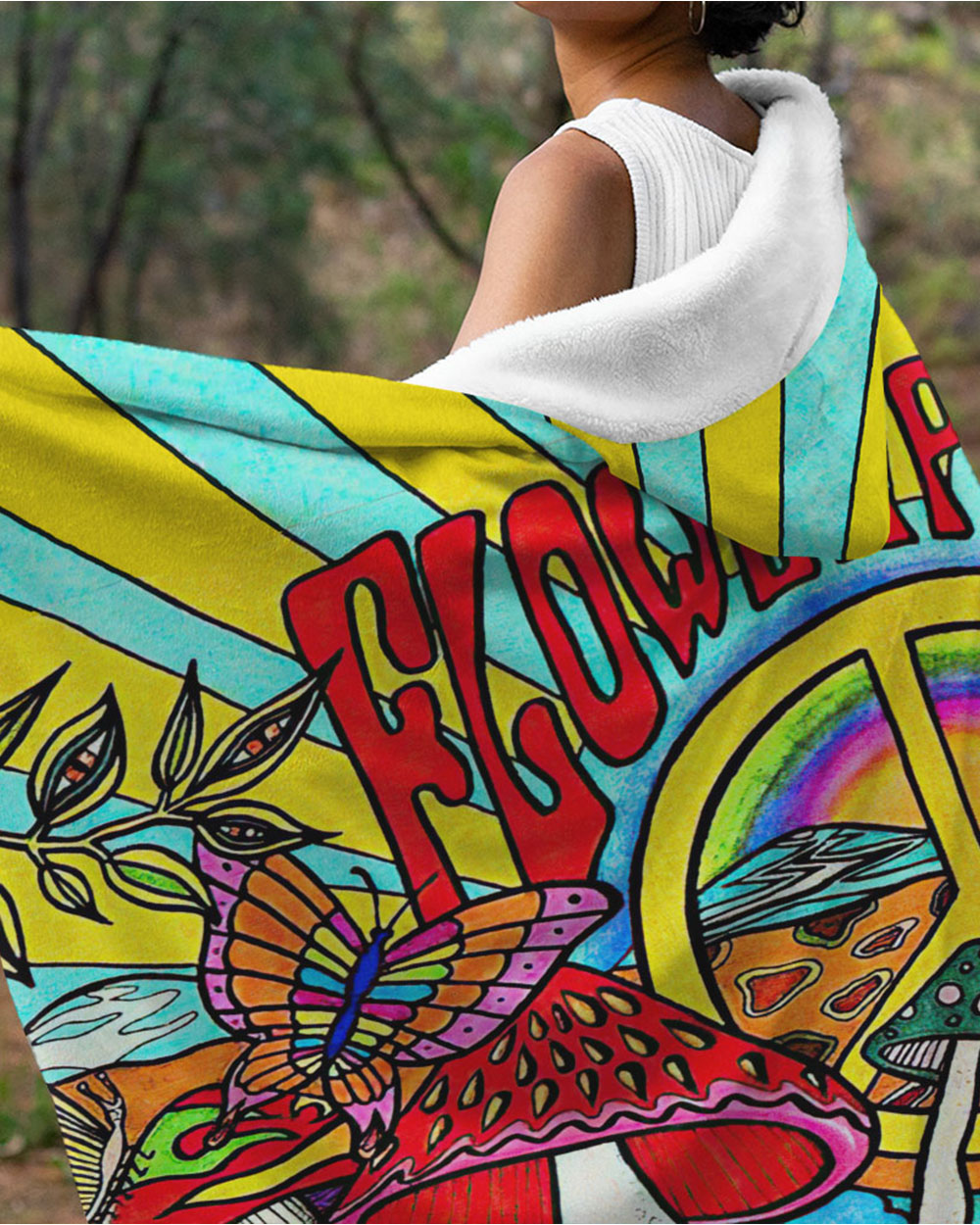 FLOWER POWER SHERPA BLANKET HOODIE - TLTR1108231