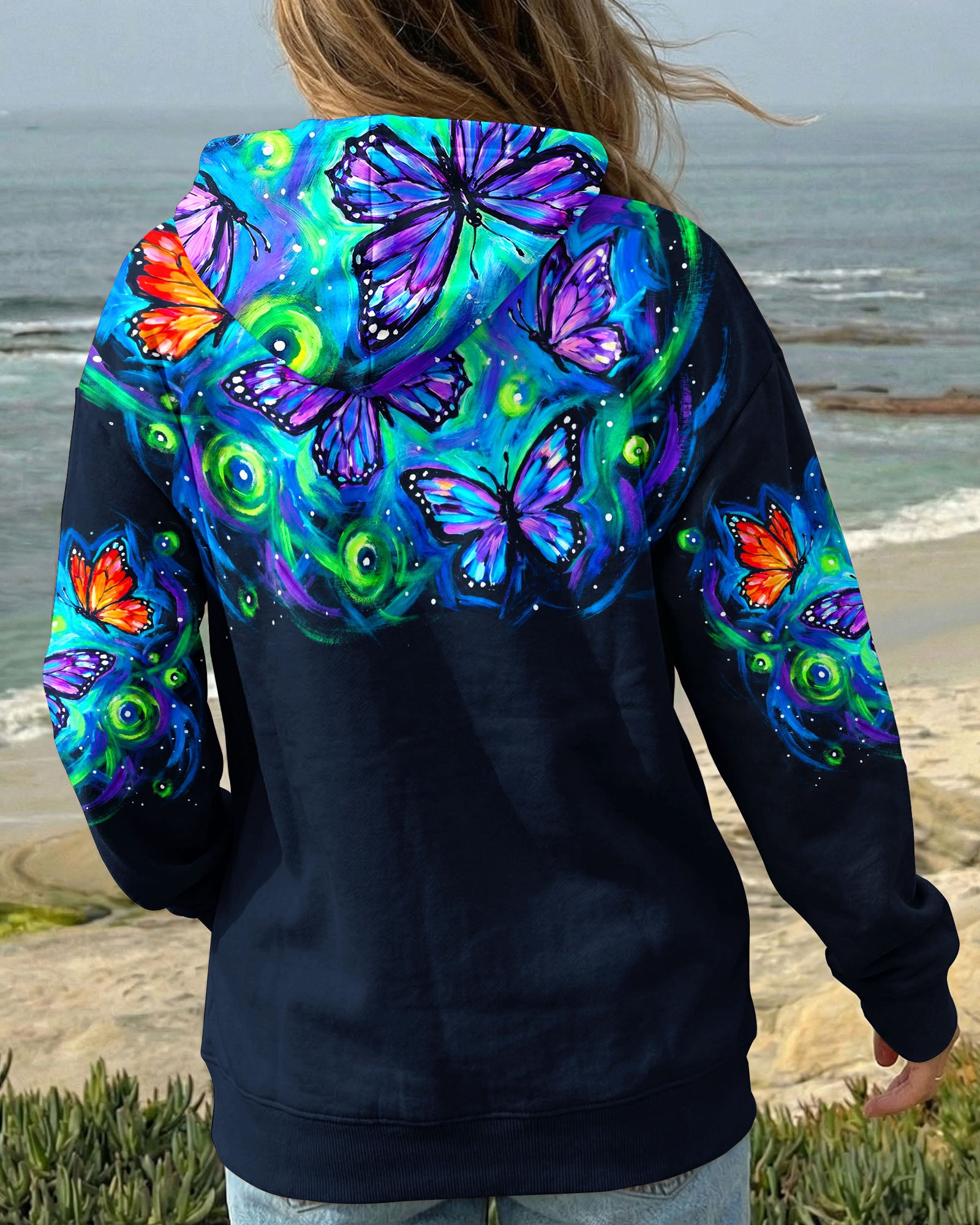 JUST BREATHE EVERYTHING IS GOING TO BE OKAY BUTTERFLY ALL OVER PRINT - KM2804261