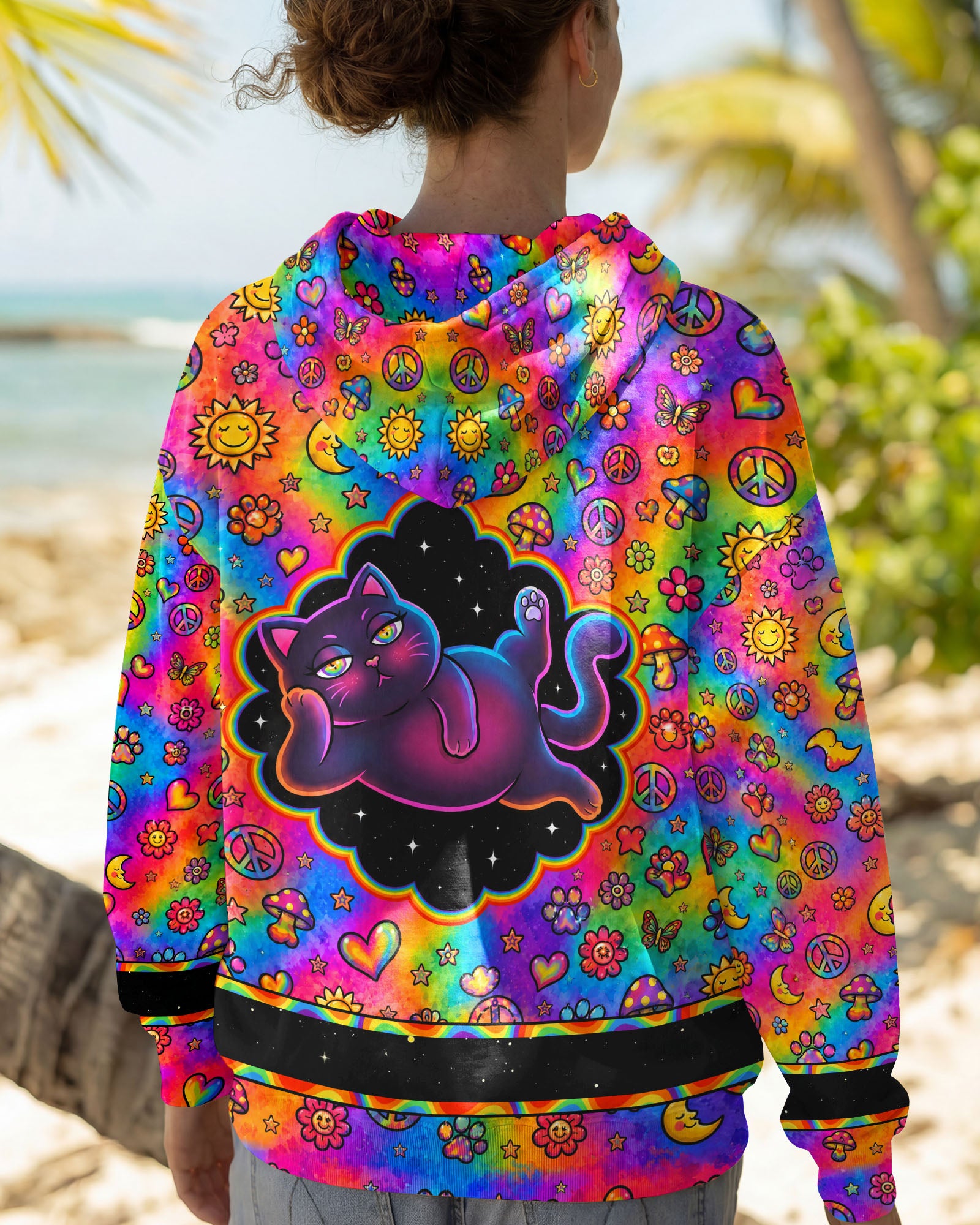 ALLERGIC TO IDIOTS CAT PSYCHEDELIC ALL OVER PRINT - KMTM1206261