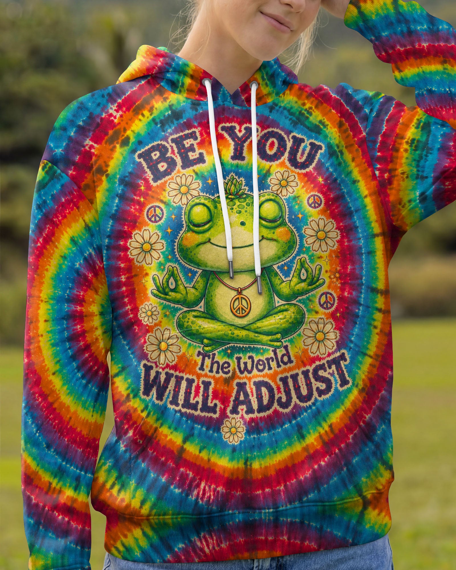 BE YOU FROG MEDITATION RAINBOW BURST ALL OVER PRINT - KMTM1407261