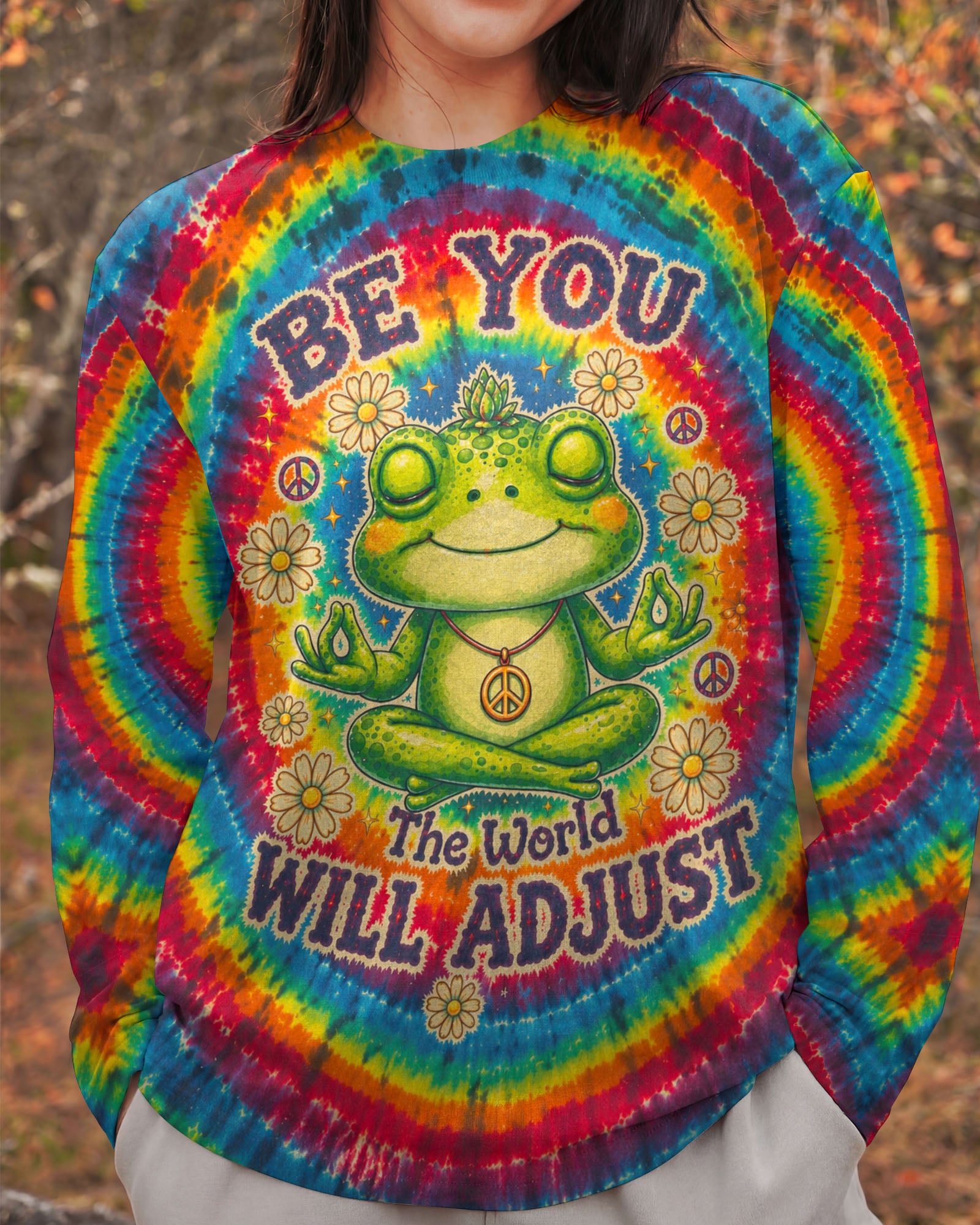 BE YOU FROG MEDITATION RAINBOW BURST ALL OVER PRINT - KMTM1407261