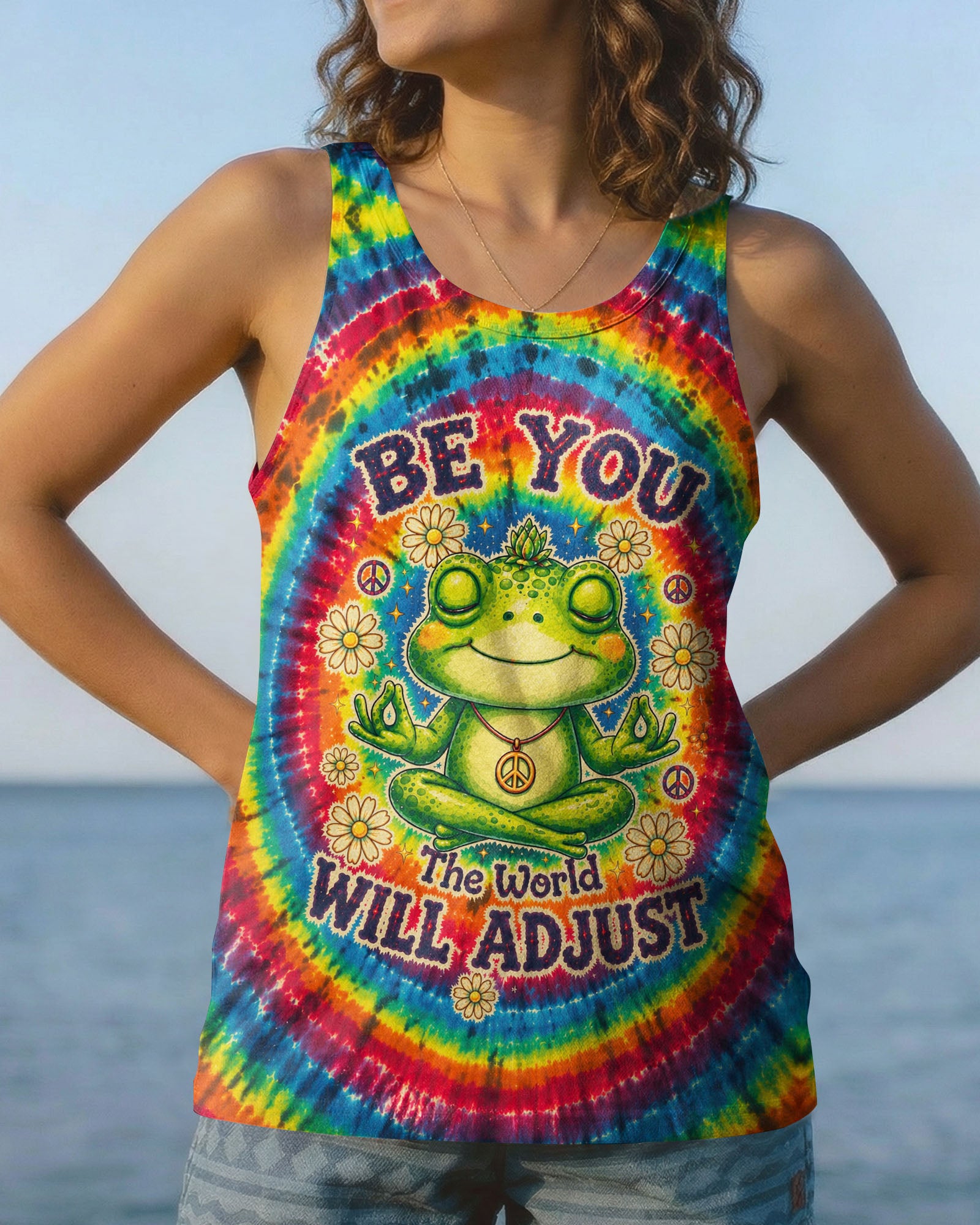 BE YOU FROG MEDITATION RAINBOW BURST ALL OVER PRINT - KMTM1407261