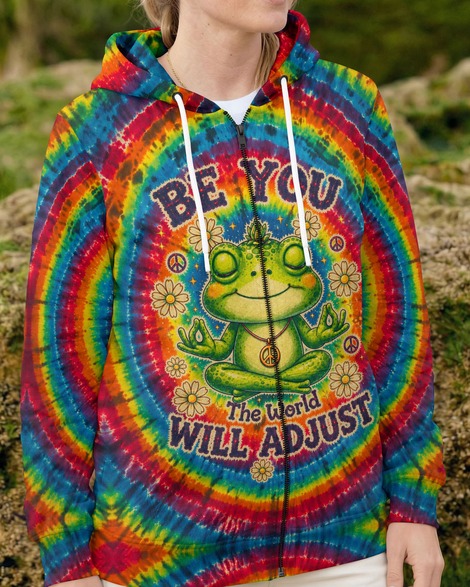 BE YOU FROG MEDITATION RAINBOW BURST ALL OVER PRINT - KMTM1407261