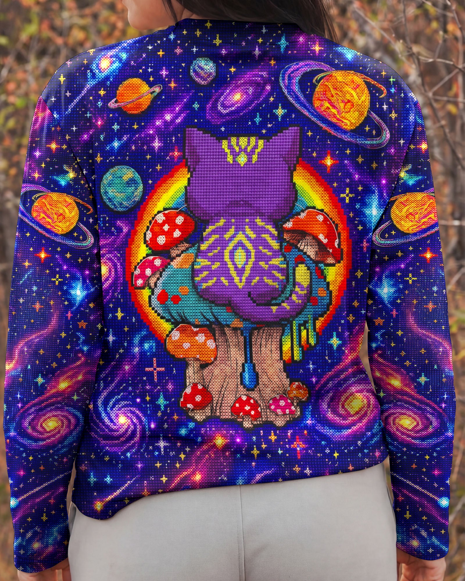 GALAXY MUSHROOM CAT PSYCHEDELIC ALL OVER PRINT - KMTM1905261