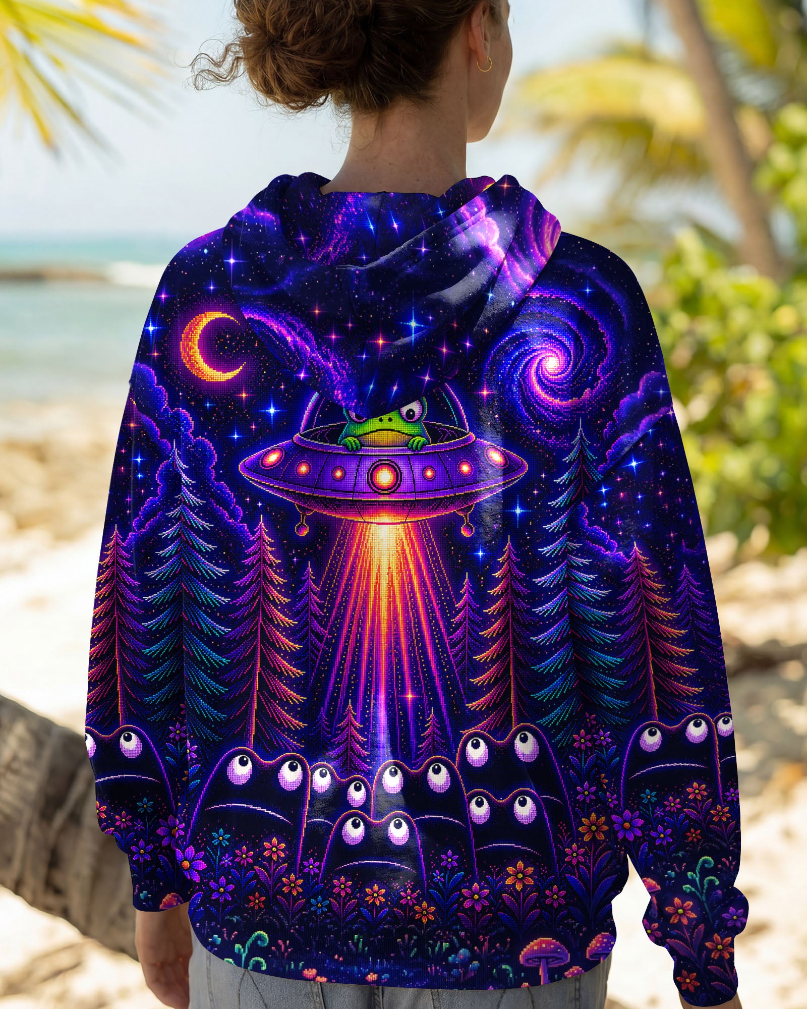 COSMIC FROG UFO PIXEL GALAXY ALL OVER PRINT – KMTM2705261