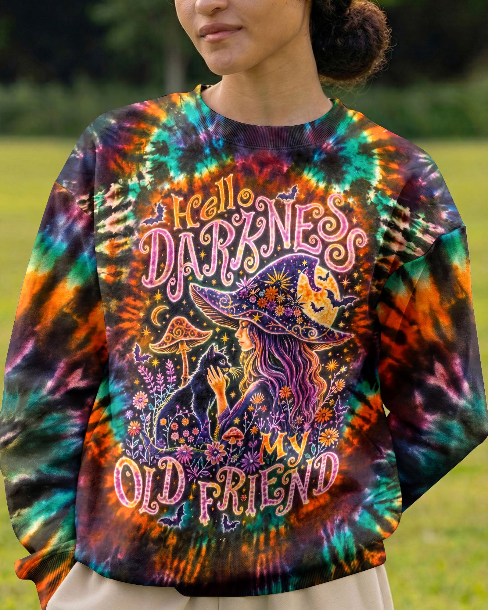 HELLO DARKNESS BLACK CAT MOONLIGHT ALL OVER PRINT – RI0508262