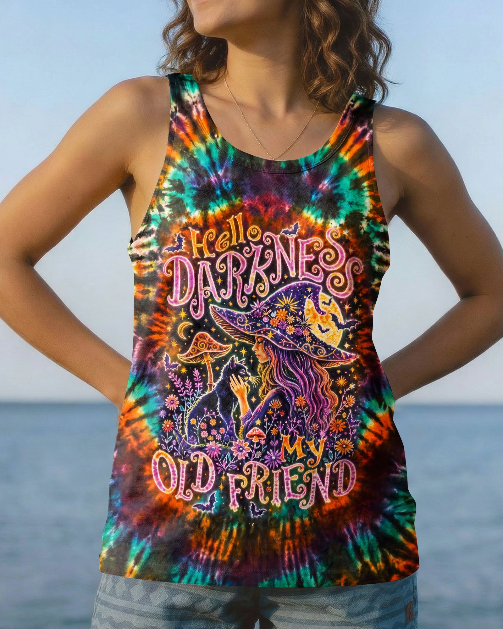 HELLO DARKNESS BLACK CAT MOONLIGHT ALL OVER PRINT – RI0508262