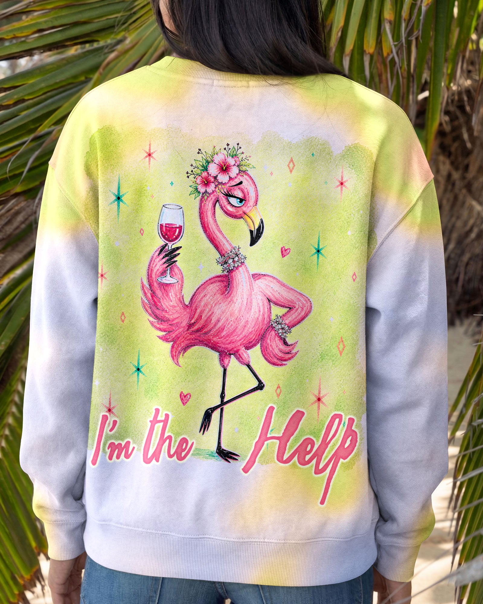 I'M THE HELP FUNNY FLAMINGO ALL OVER PRINT – RI0605263