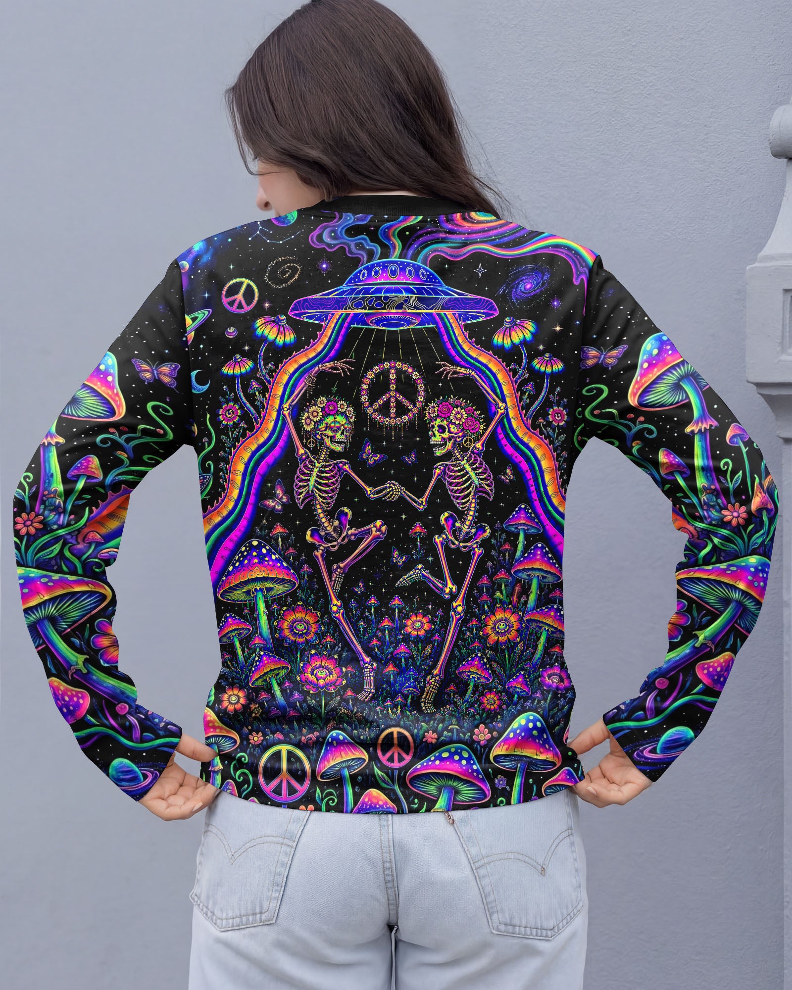 COSMIC UFO HIPPIE SKULL MUSHROOM ALL OVER PRINT - RI1205261