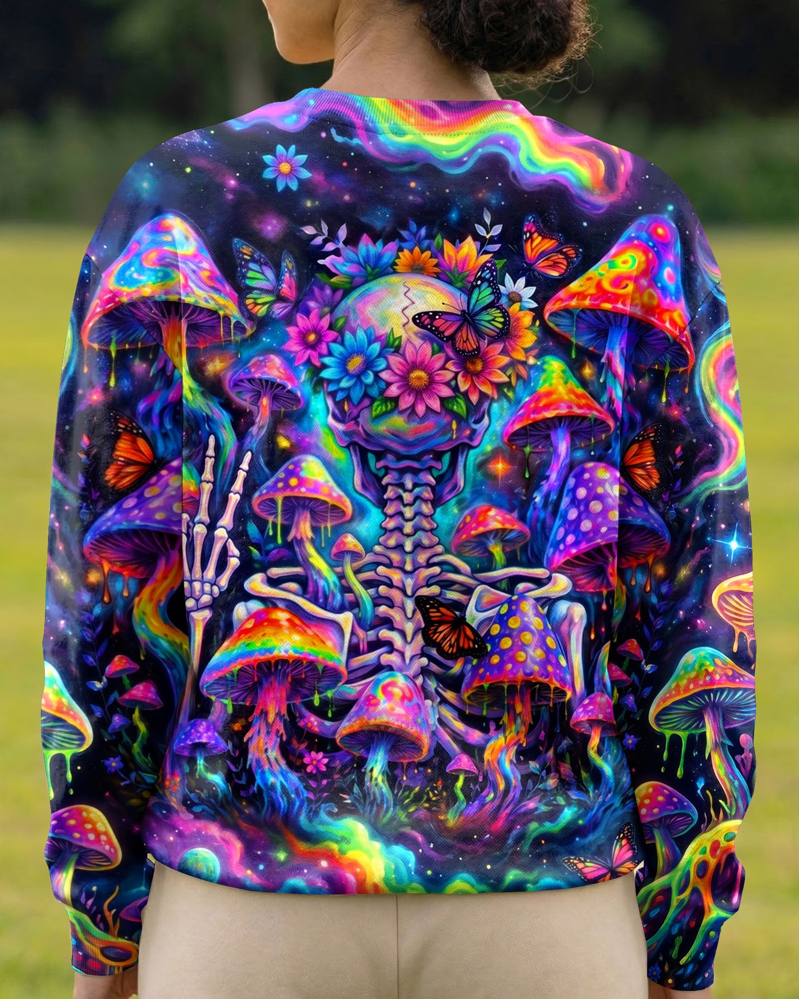 PSYCHEDELIC MUSHROOM SKULL GALAXY ALL OVER PRINT - RI1205262