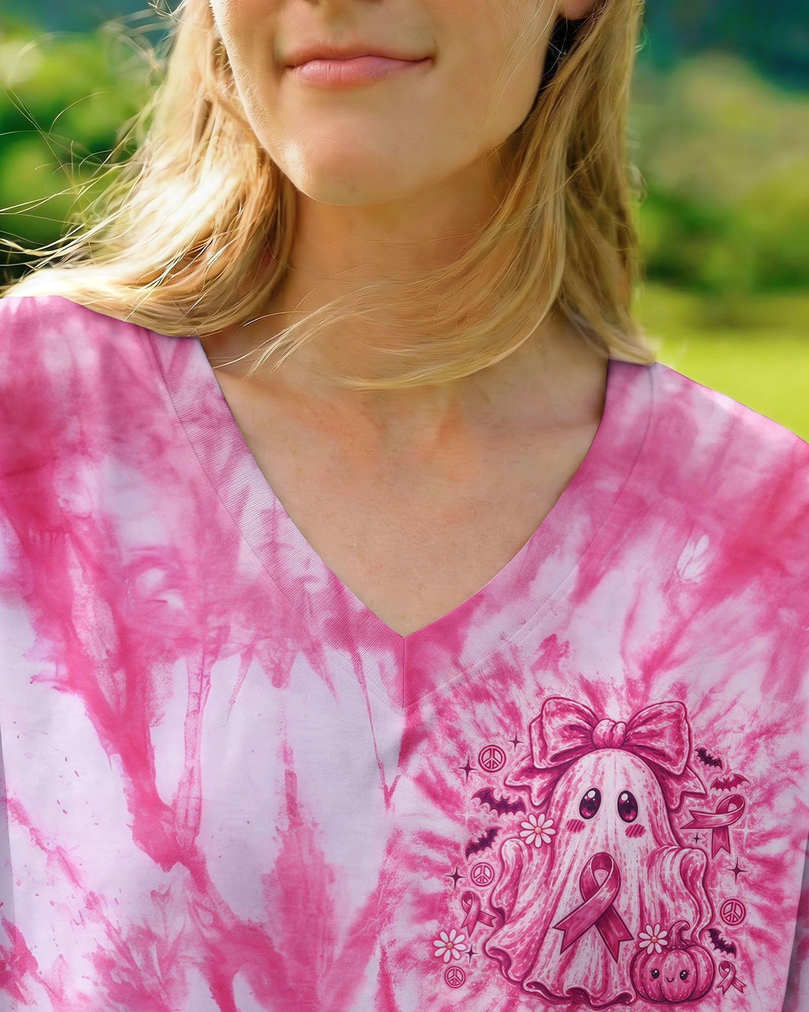 IN OCTOBER WE WEAR PINK GHOST ALL OVER PRINT - RI1507261
