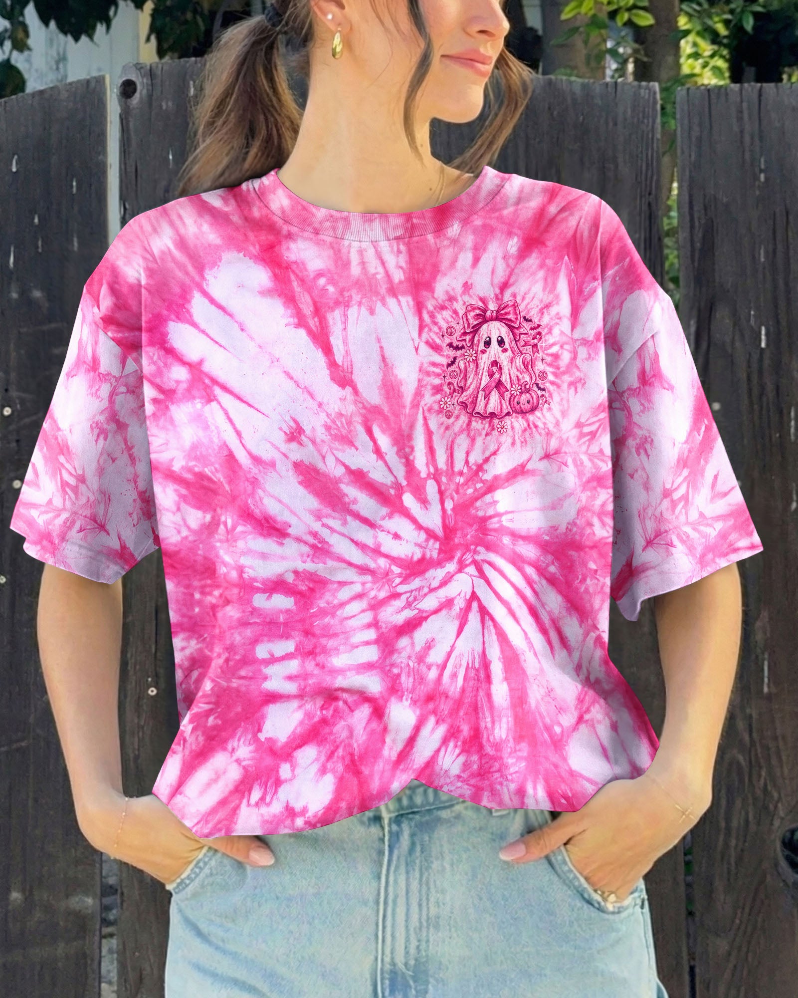 IN OCTOBER WE WEAR PINK GHOST ALL OVER PRINT - RI1507261