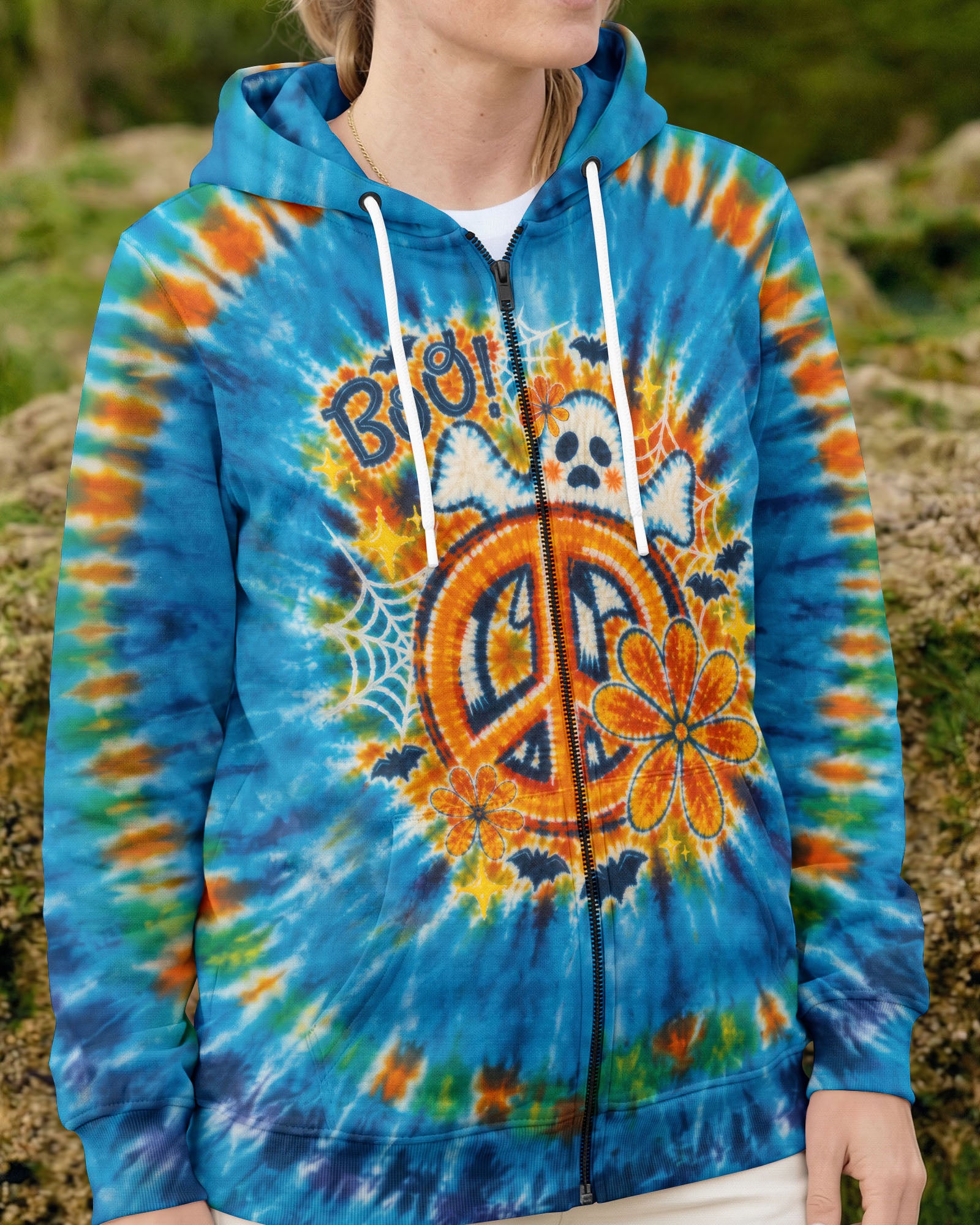 HEY BOO HIPPIE GHOST HALLOWEEN ALL OVER PRINT - RI2107261