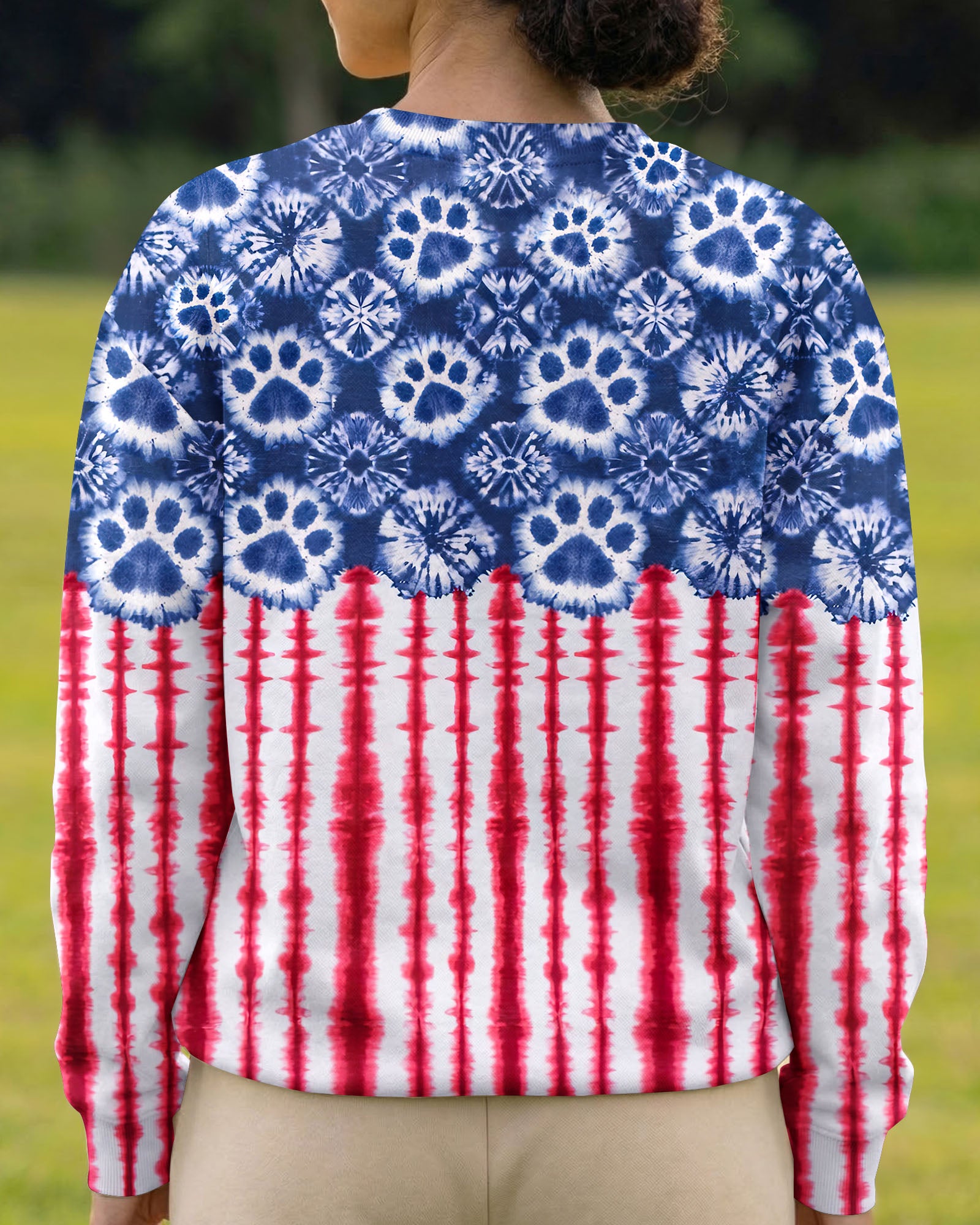 STARS AND STRIPES PATTERN PAW ALL OVER PRINT SHIRT - KM3103262
