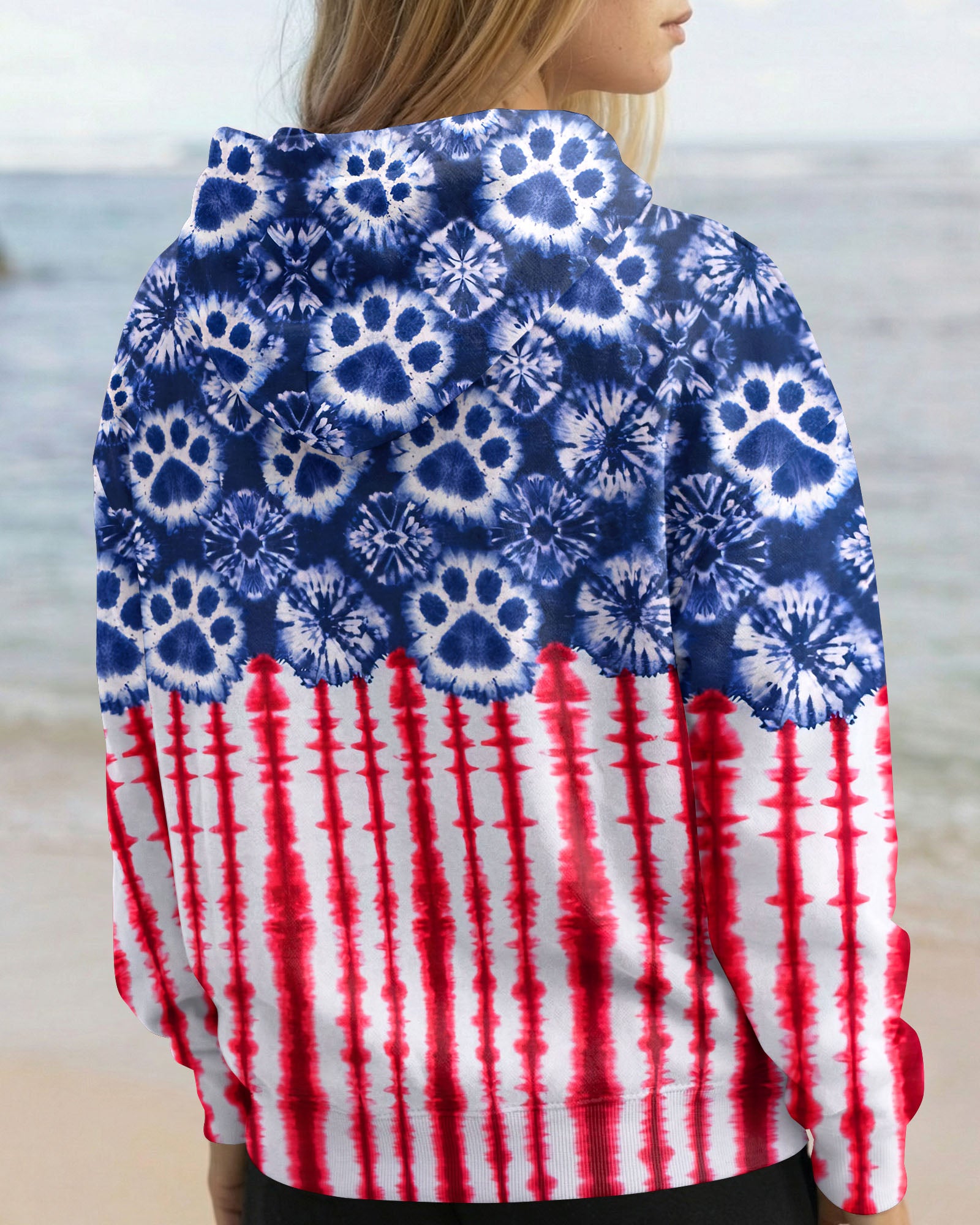STARS AND STRIPES PATTERN PAW ALL OVER PRINT SHIRT - KM3103262