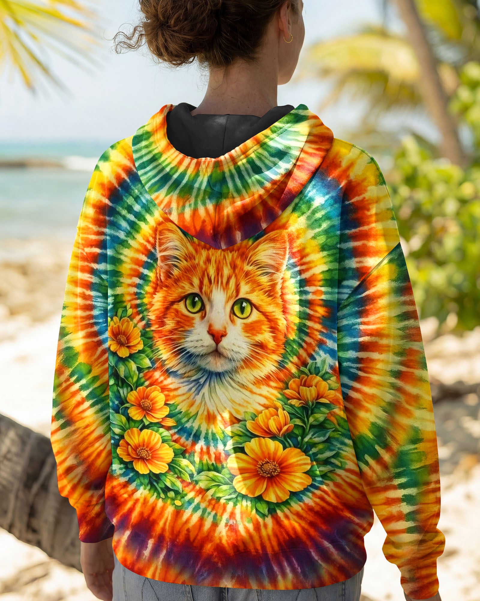 FLORAL CAT SWIRL ALL OVER PRINT - TLHG0203262
