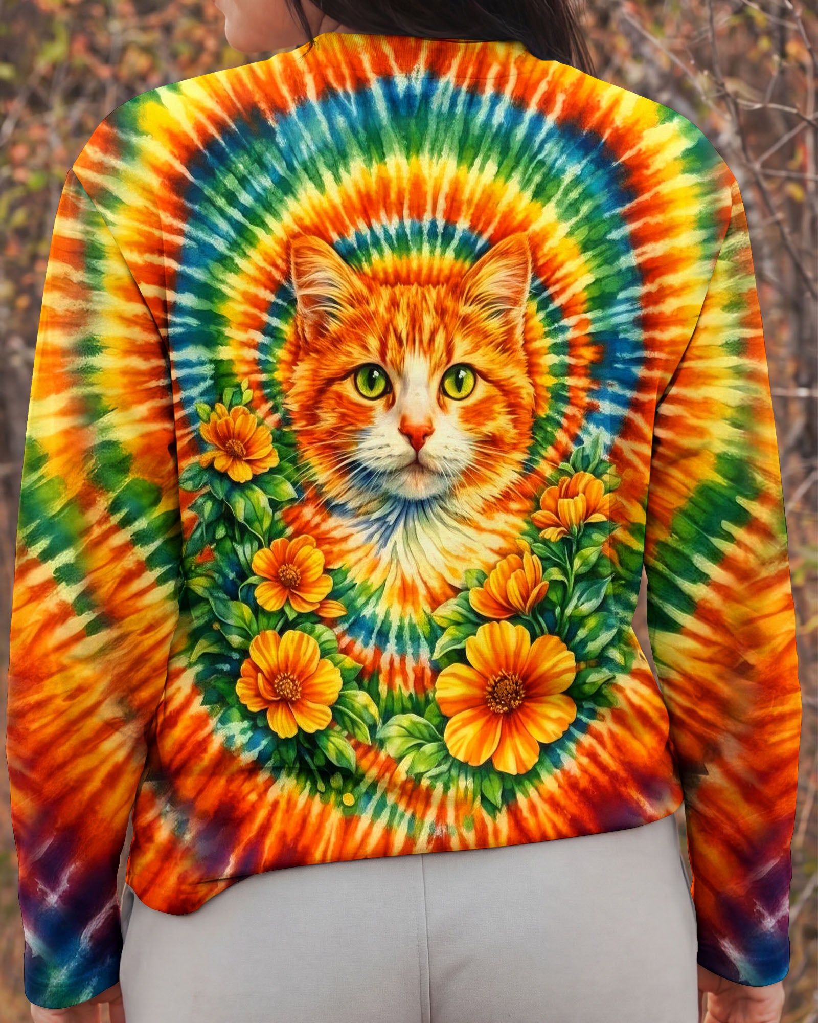 FLORAL CAT SWIRL ALL OVER PRINT - TLHG0203262