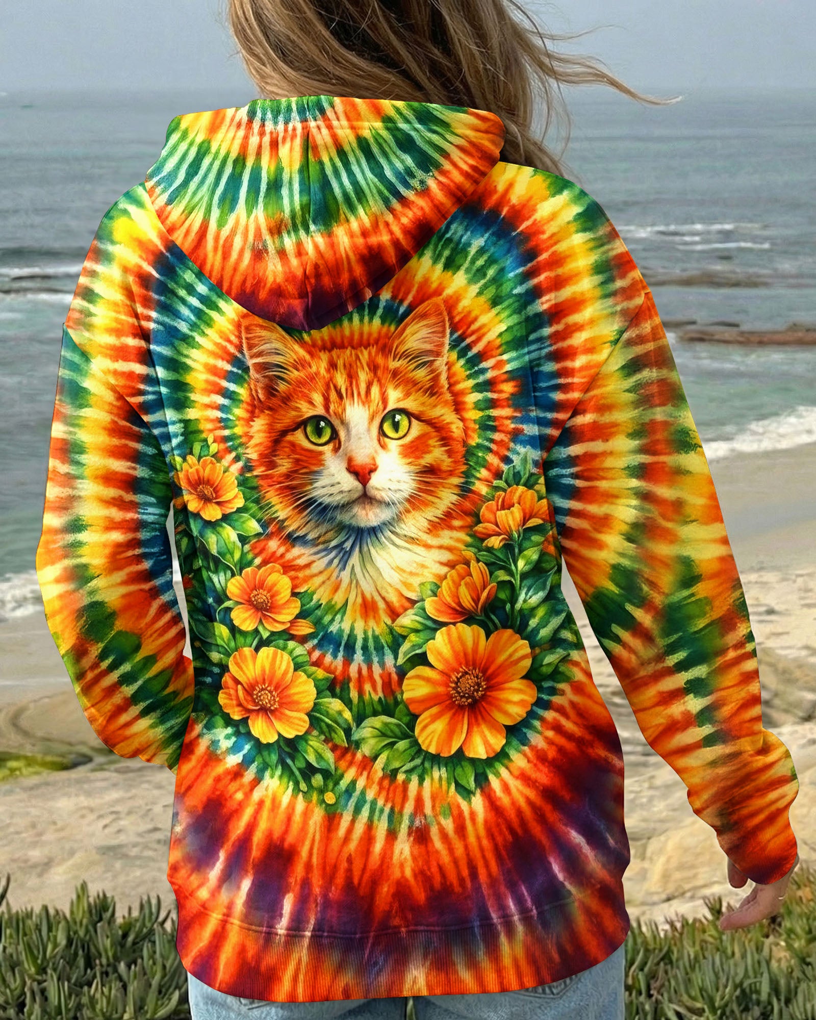 FLORAL CAT SWIRL ALL OVER PRINT - TLHG0203262