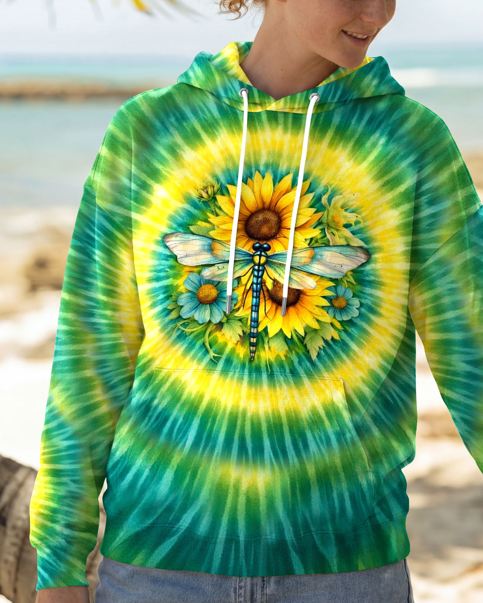 JUST BREATHE DRAGONFLY FLORAL SWIRL ALL OVER PRINT - TLHG0303262