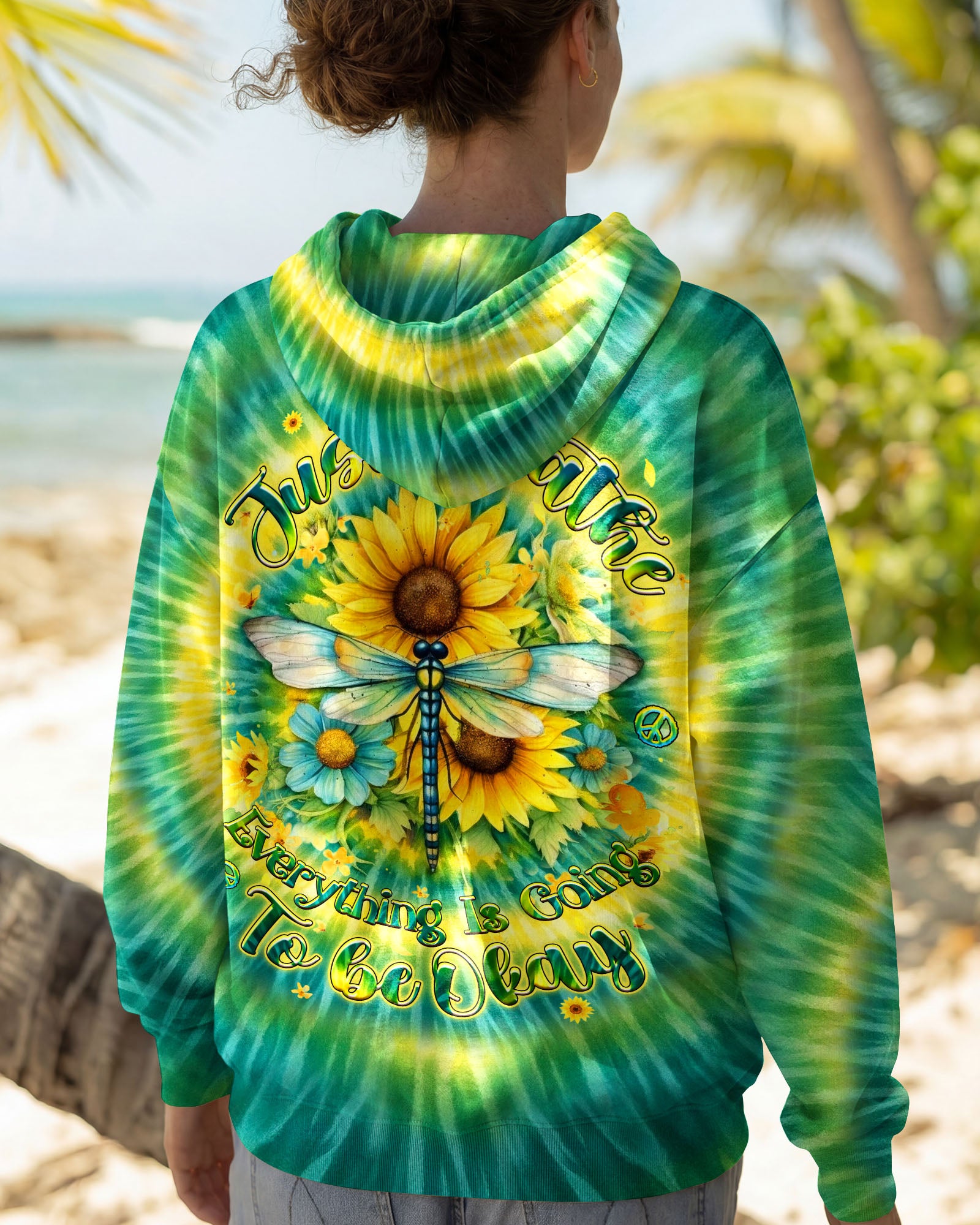 JUST BREATHE DRAGONFLY FLORAL SWIRL ALL OVER PRINT - TLHG0303262