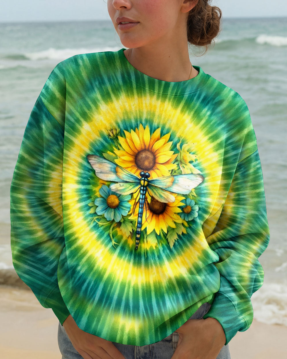 JUST BREATHE DRAGONFLY FLORAL SWIRL ALL OVER PRINT - TLHG0303262