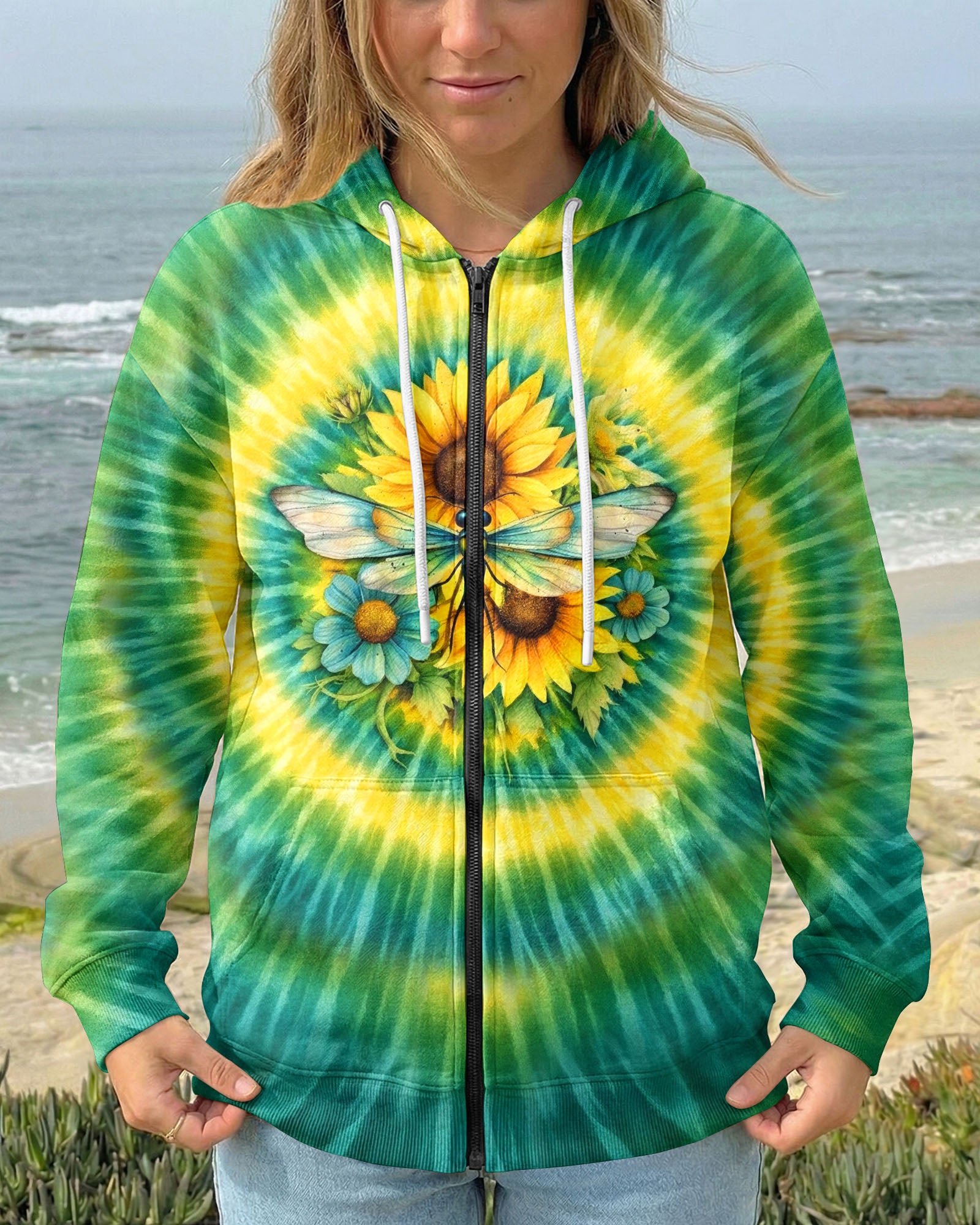 JUST BREATHE DRAGONFLY FLORAL SWIRL ALL OVER PRINT - TLHG0303262