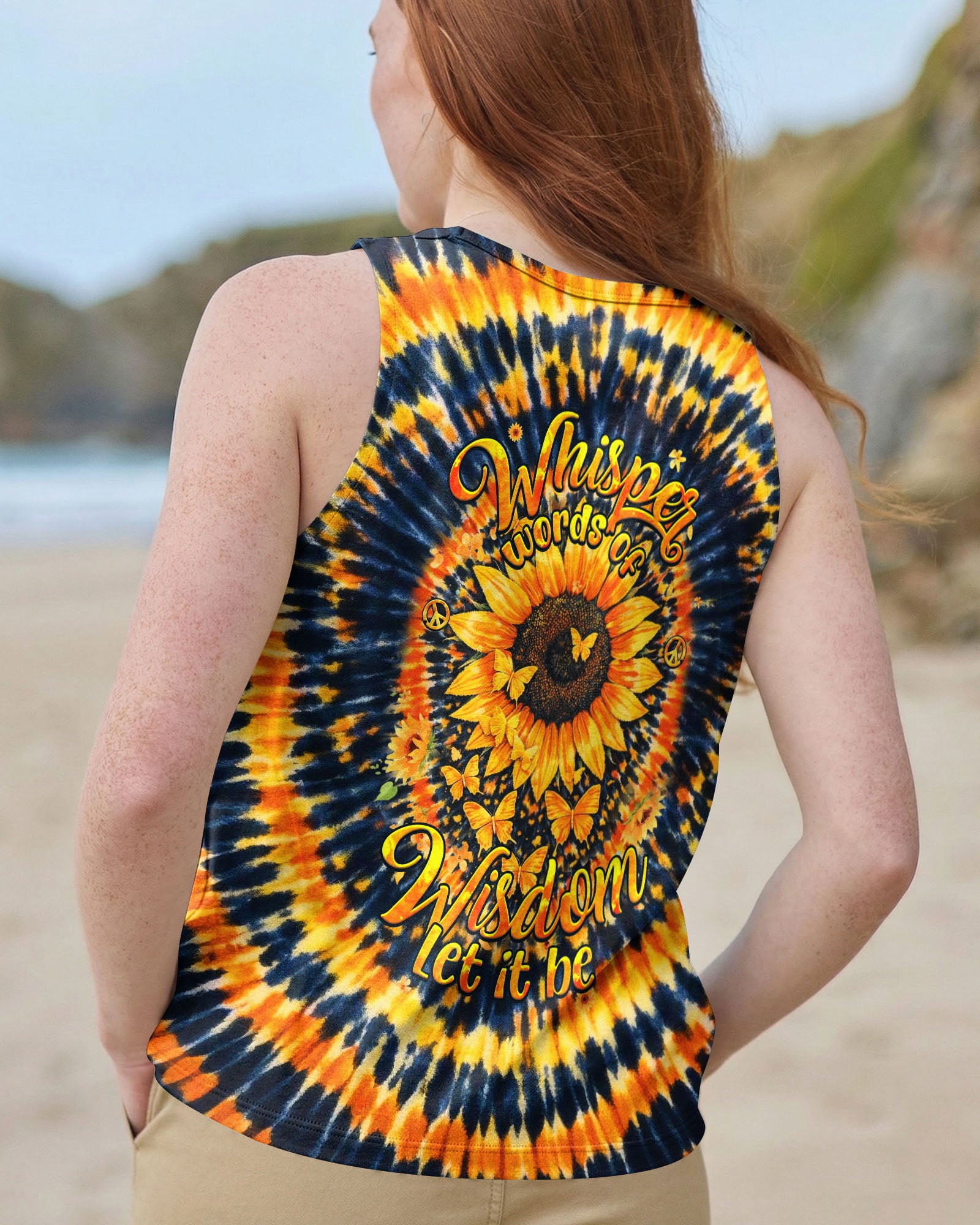 WHISPER WORDS OF WISDOM LET IT BE SUNFLOWER SWIRL ALL OVER PRINT - TLHG0403261