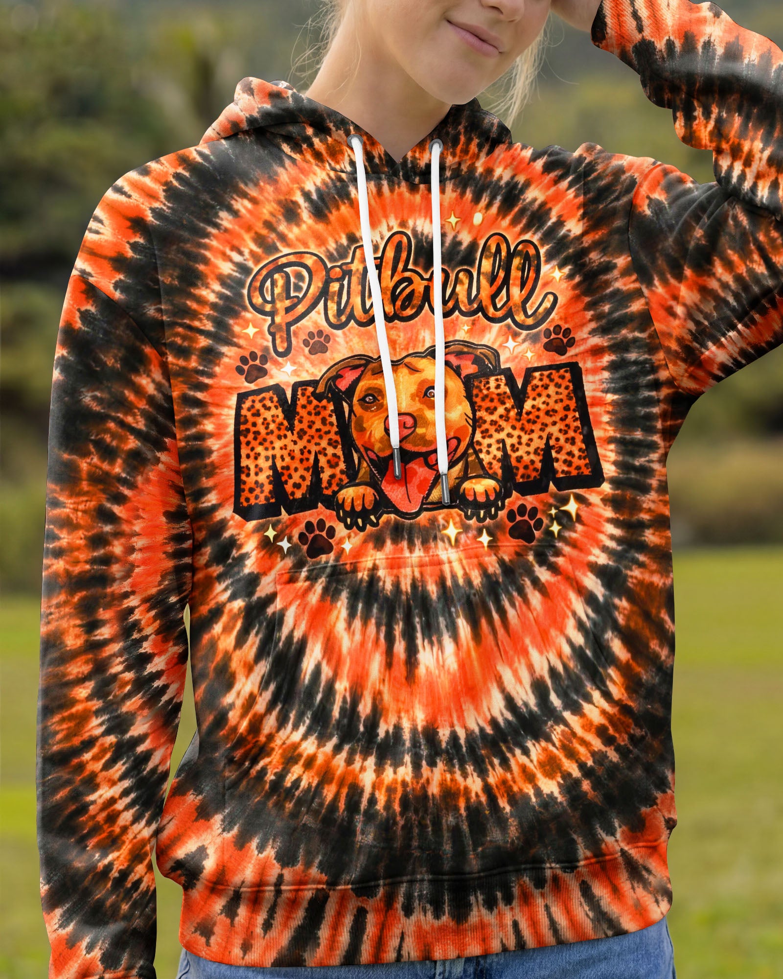 PITBULL MOM DOG SWIRL ALL OVER PRINT - TLHG0503262