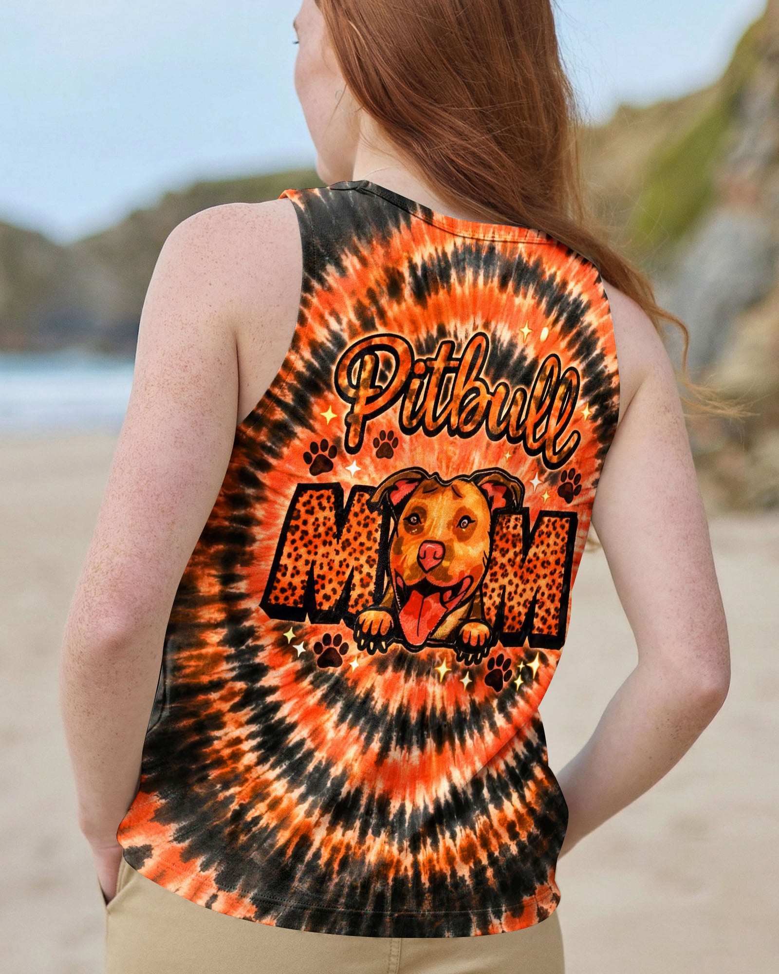 PITBULL MOM DOG SWIRL ALL OVER PRINT - TLHG0503262