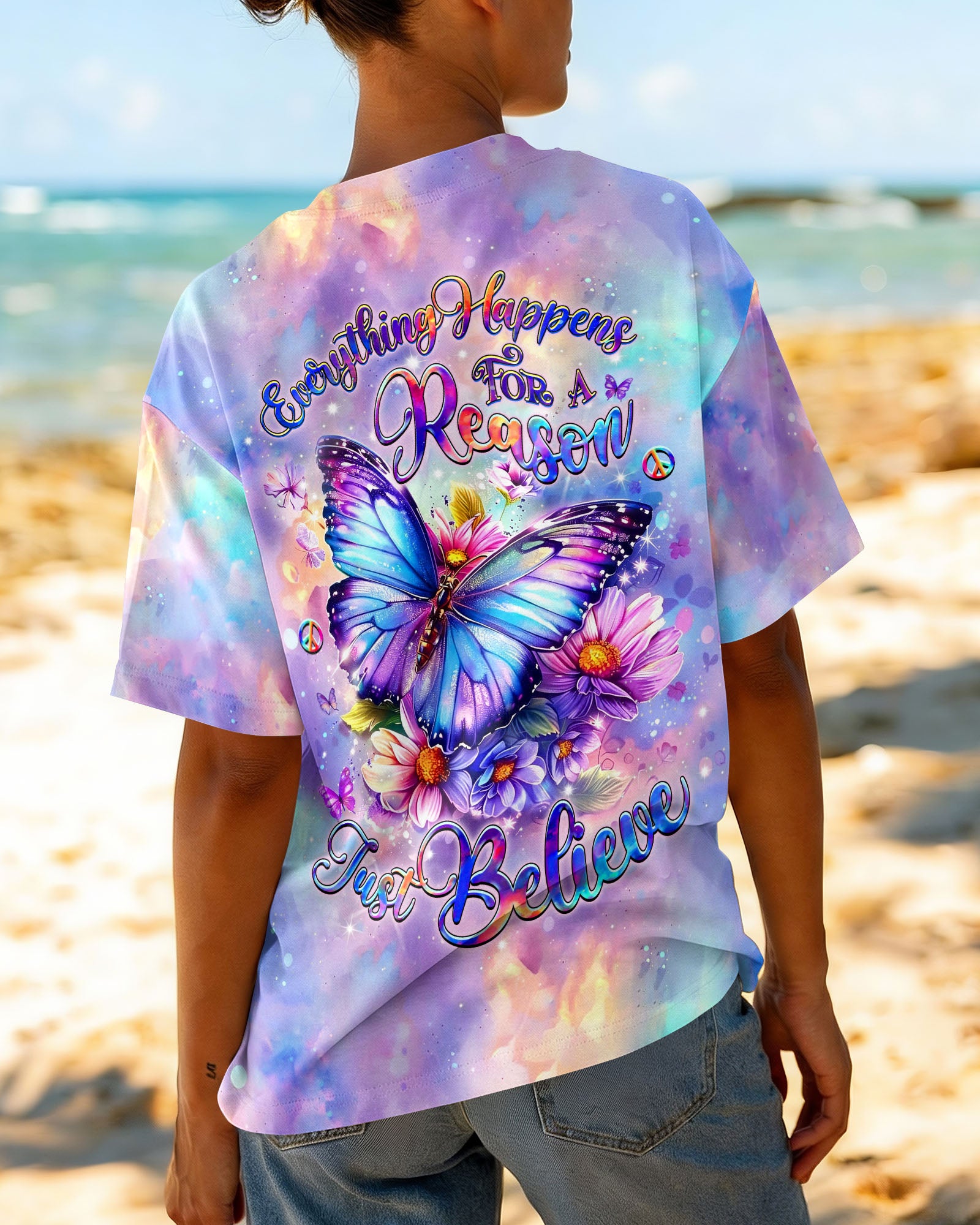 JUST BELIEVE BUTTERFLY ALL OVER PRINT  - TLHG0505263