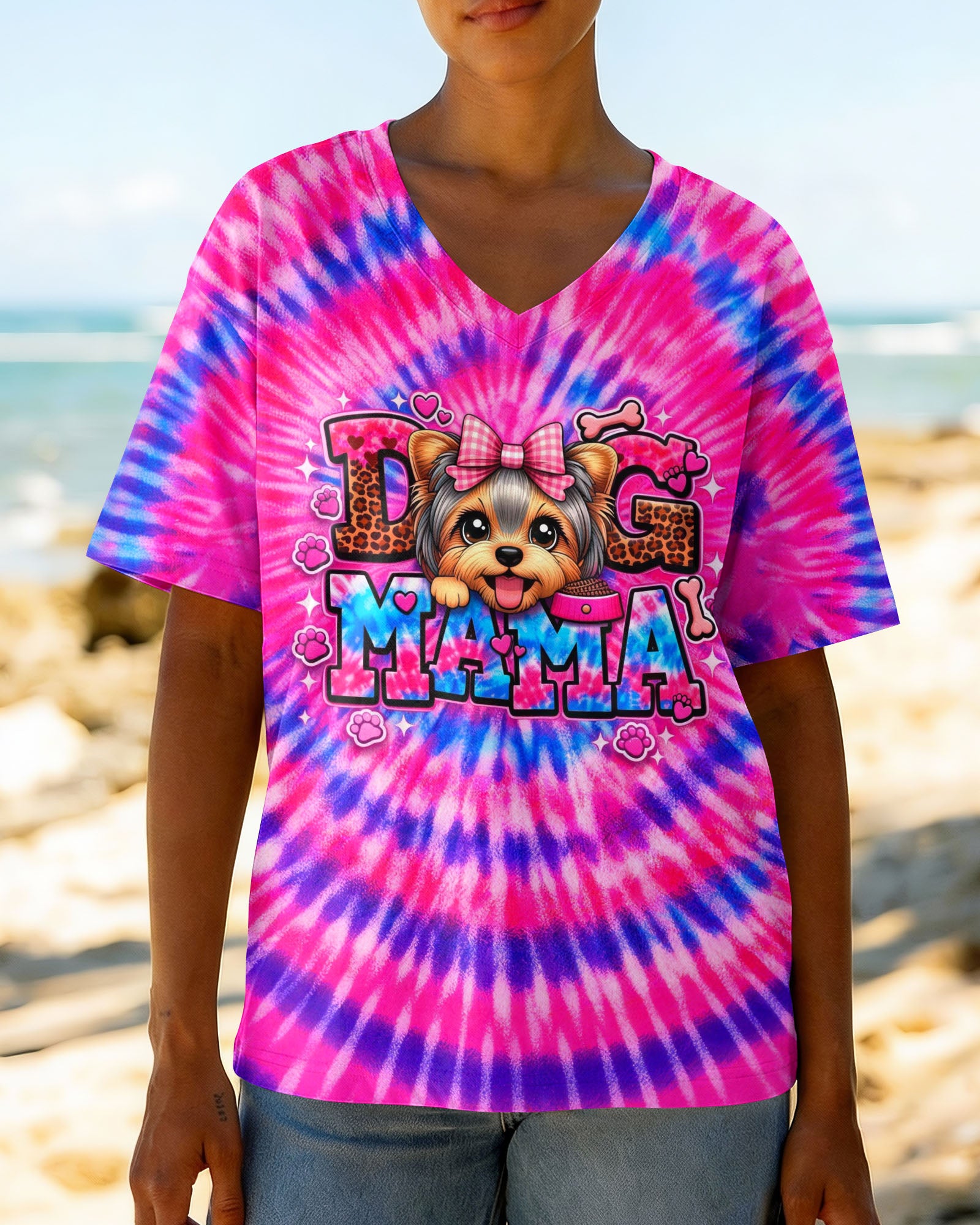 YORKIE DOG MAMA SWIRL ALL OVER PRINT - TLHG0603263