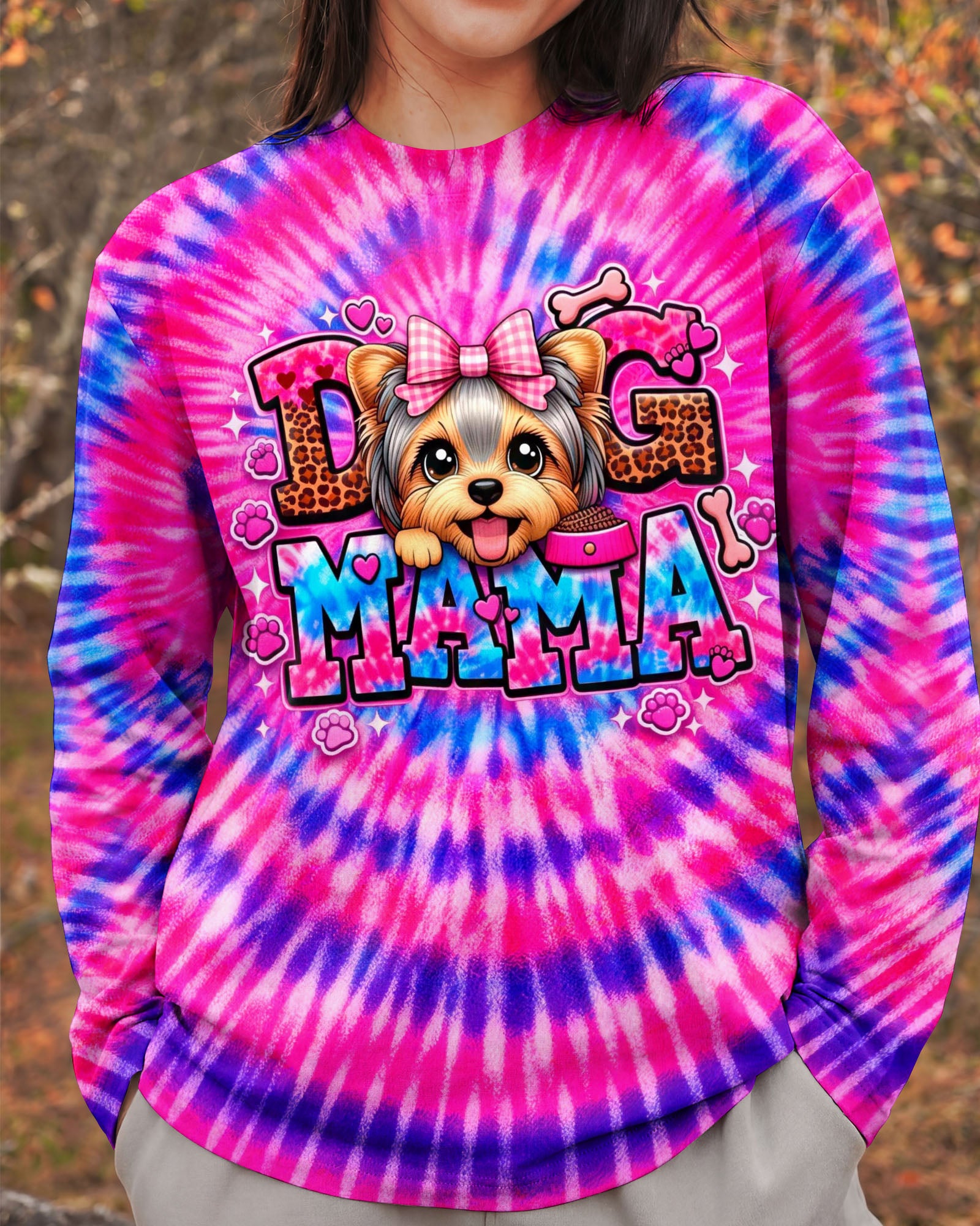 YORKIE DOG MAMA SWIRL ALL OVER PRINT - TLHG0603263