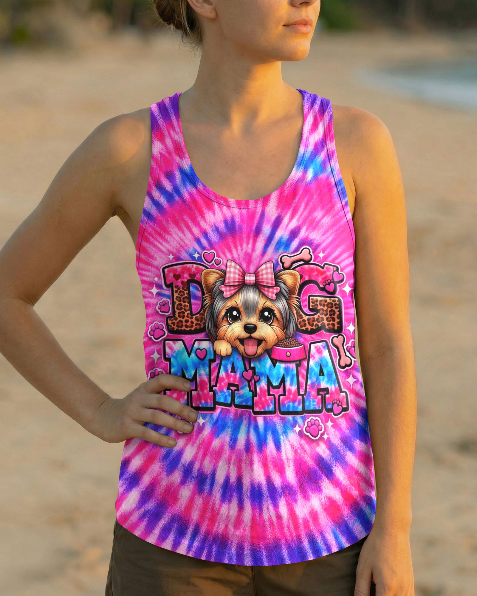 YORKIE DOG MAMA SWIRL ALL OVER PRINT - TLHG0603263
