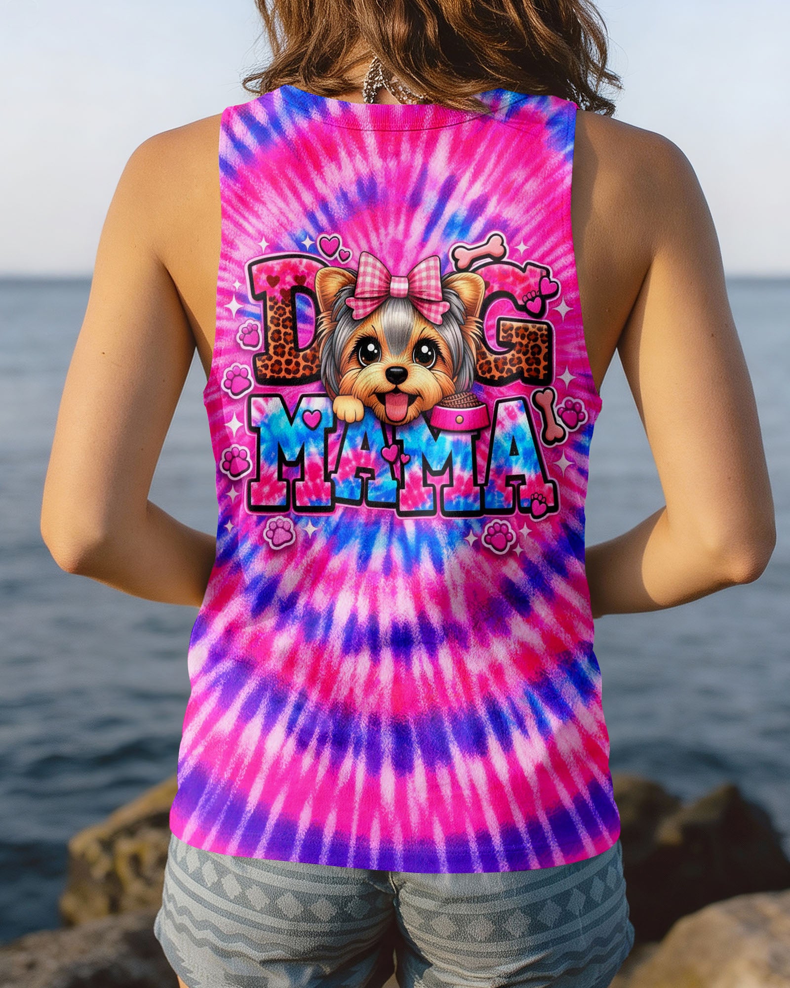 YORKIE DOG MAMA SWIRL ALL OVER PRINT - TLHG0603263