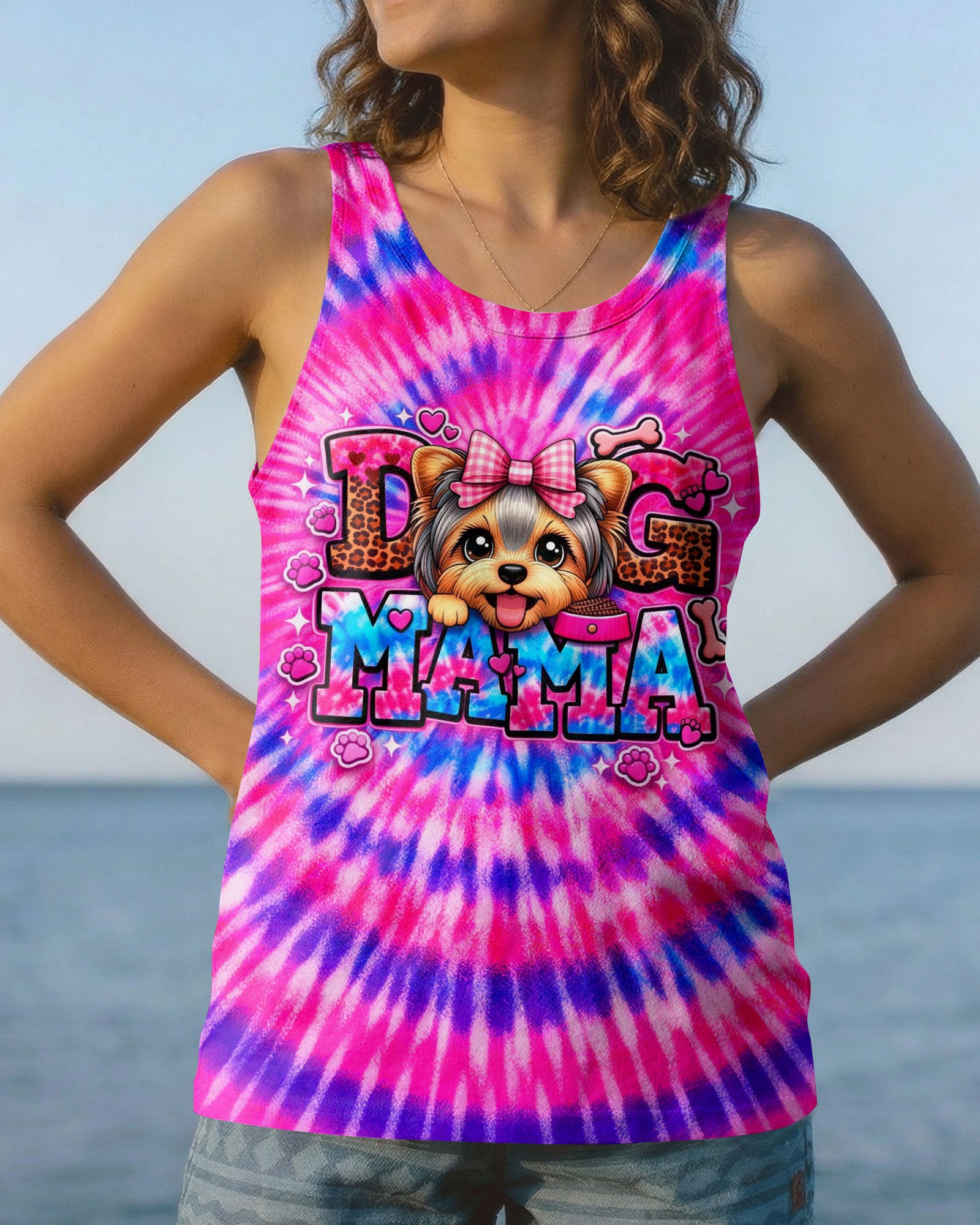 YORKIE DOG MAMA SWIRL ALL OVER PRINT - TLHG0603263
