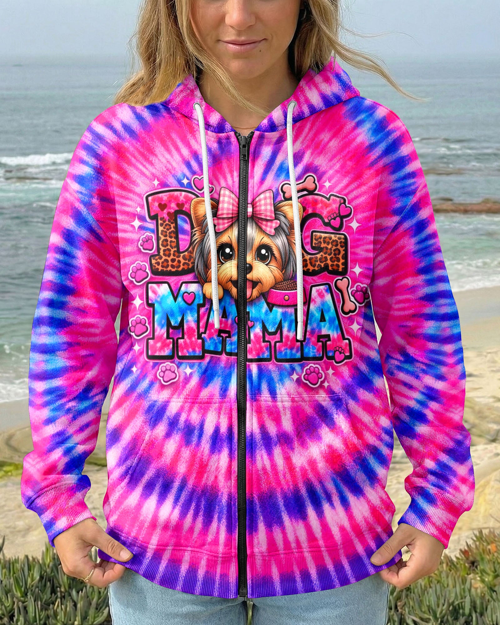 YORKIE DOG MAMA SWIRL ALL OVER PRINT - TLHG0603263