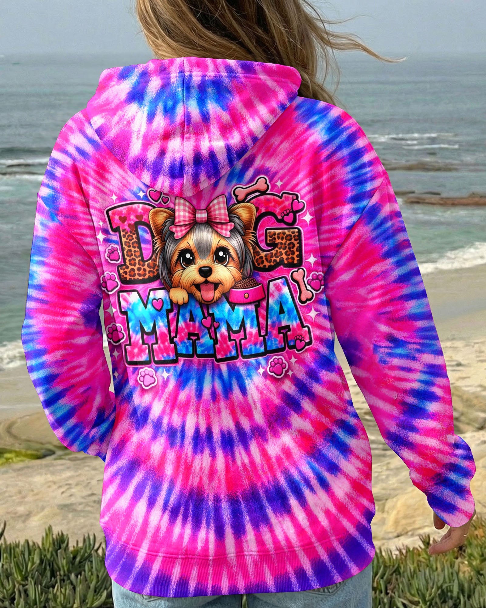 YORKIE DOG MAMA SWIRL ALL OVER PRINT - TLHG0603263