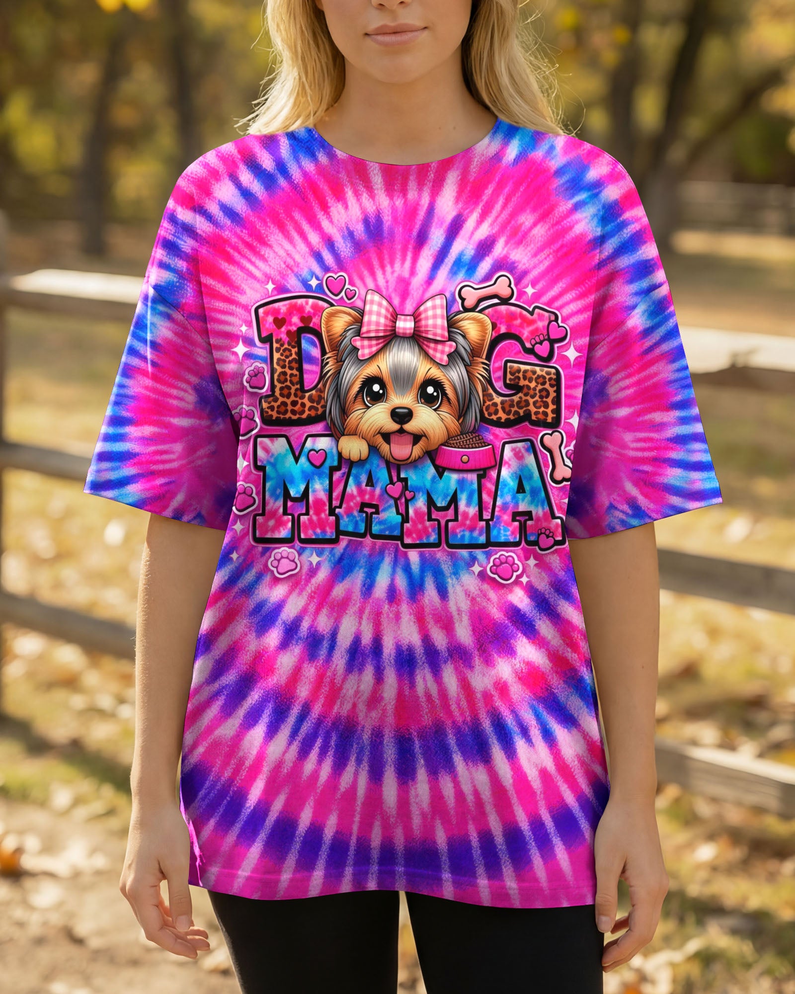 YORKIE DOG MAMA SWIRL ALL OVER PRINT - TLHG0603263