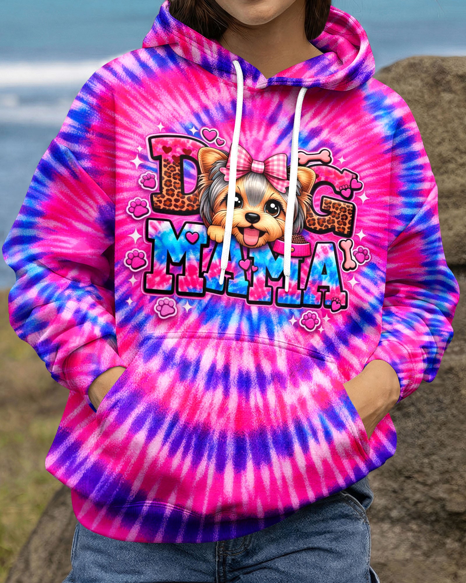 YORKIE DOG MAMA SWIRL ALL OVER PRINT - TLHG0603263