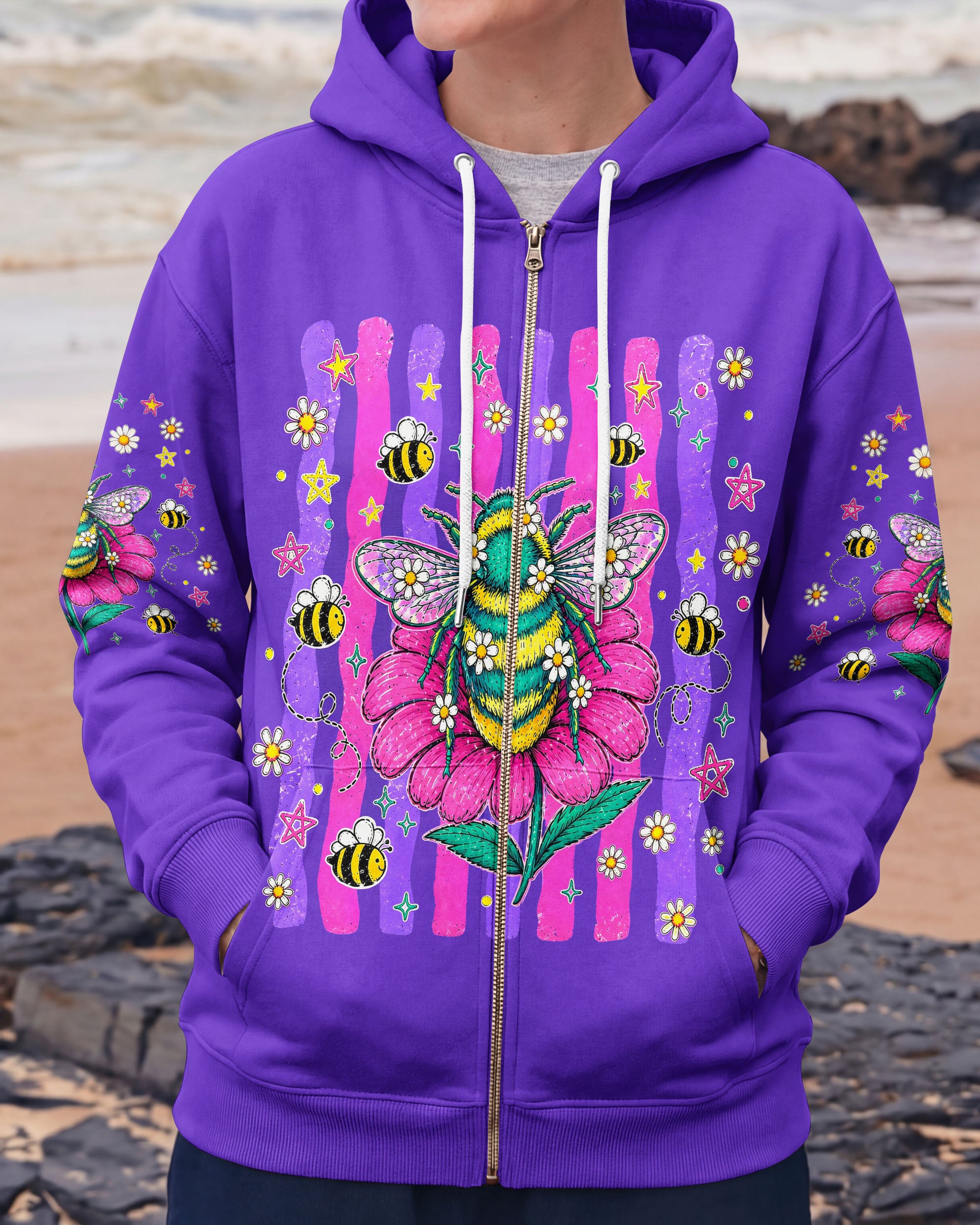 STAY KIND BLOOM WILD BEE ALL OVER PRINT - TLHG0705263