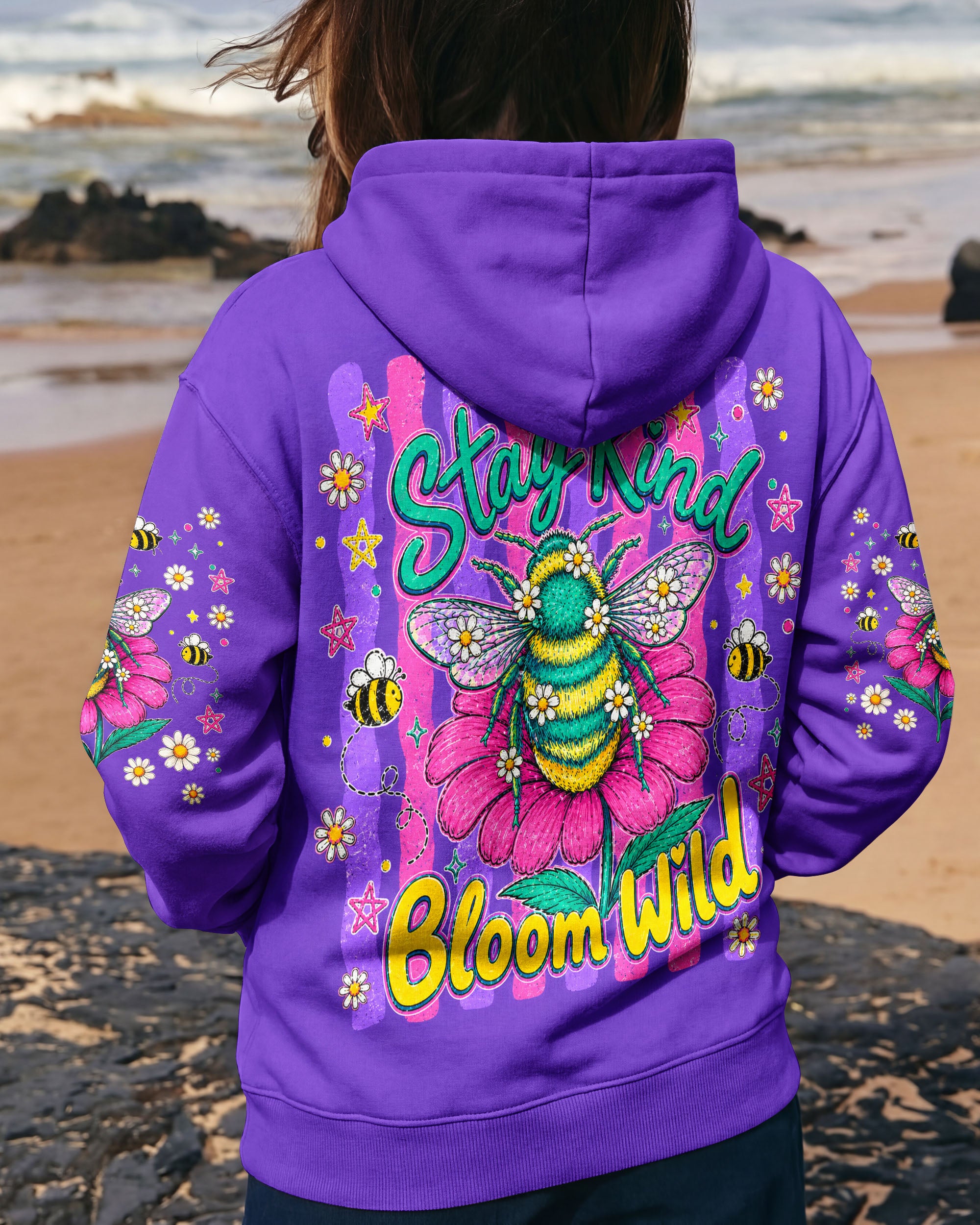 STAY KIND BLOOM WILD BEE ALL OVER PRINT - TLHG0705263