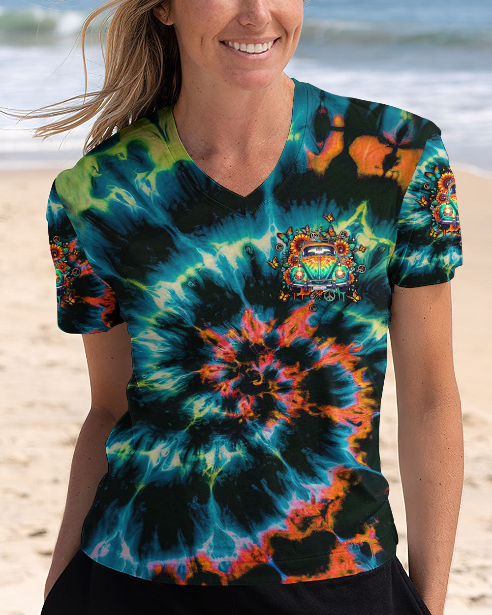 RUNNING AGAINST THE WIND CAR TIE DYE ALL OVER PRINT - TLTW1211244