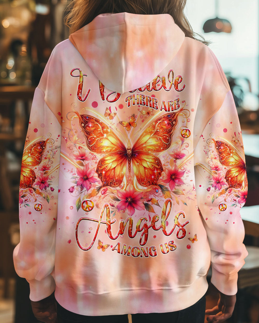 I BELIEVE THERE ARE ANGELS AMONG US BUTTERFLY  ALL OVER PRINT - TLHG1111244