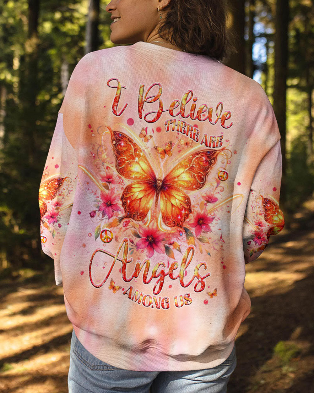 I BELIEVE THERE ARE ANGELS AMONG US BUTTERFLY  ALL OVER PRINT - TLHG1111244