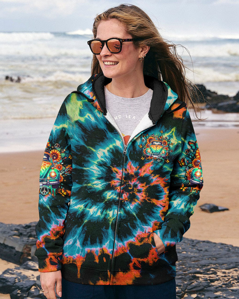 RUNNING AGAINST THE WIND CAR TIE DYE ALL OVER PRINT - TLTW1211244
