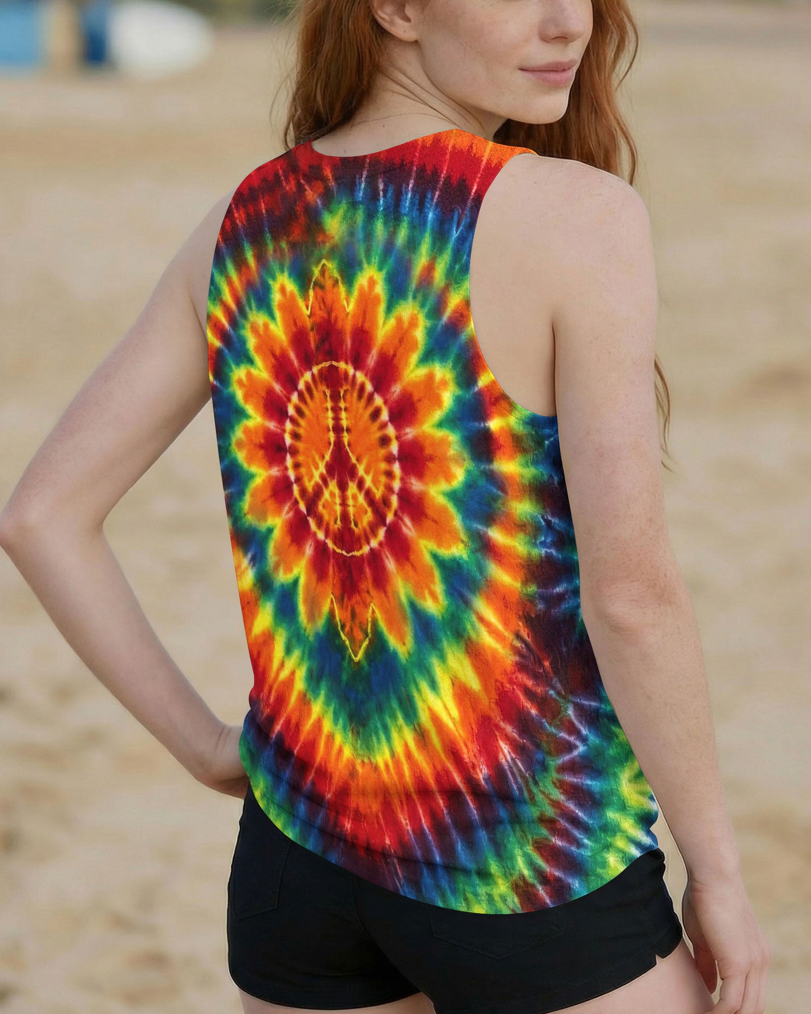 HEART SUNFLOWER COLORFUL SWIRL ALL OVER PRINT  - TLHG1504264