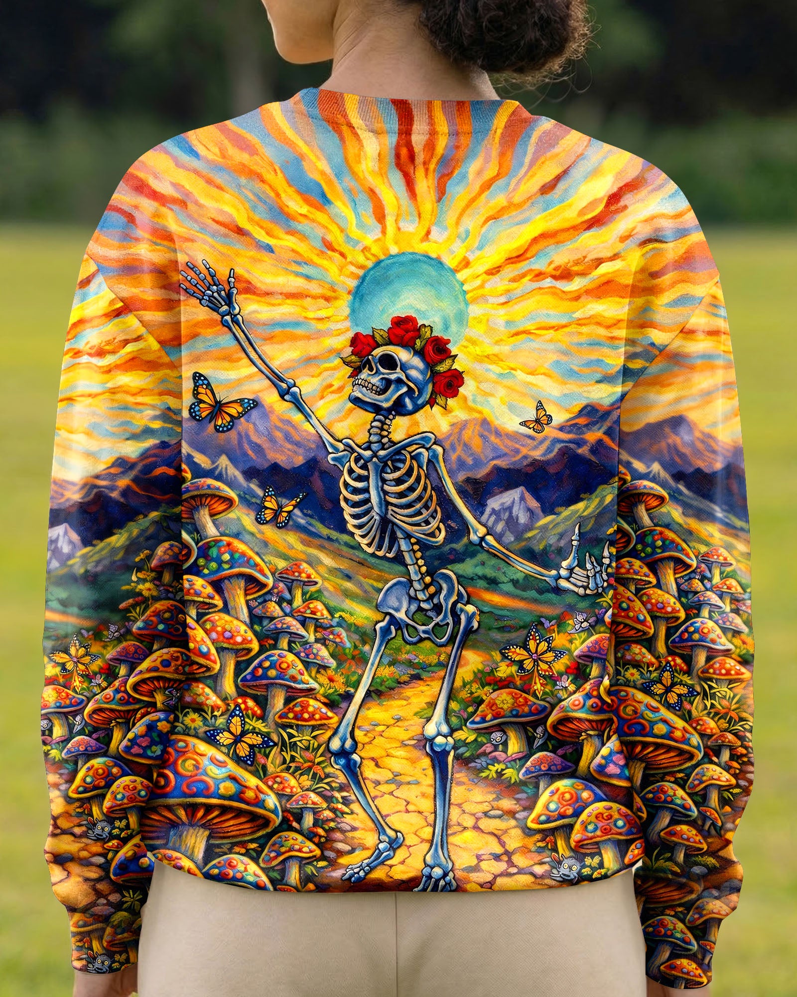 JOYFUL SKELETON SKULL HIPPIE ALL OVER PRINT  - TLHG2004263