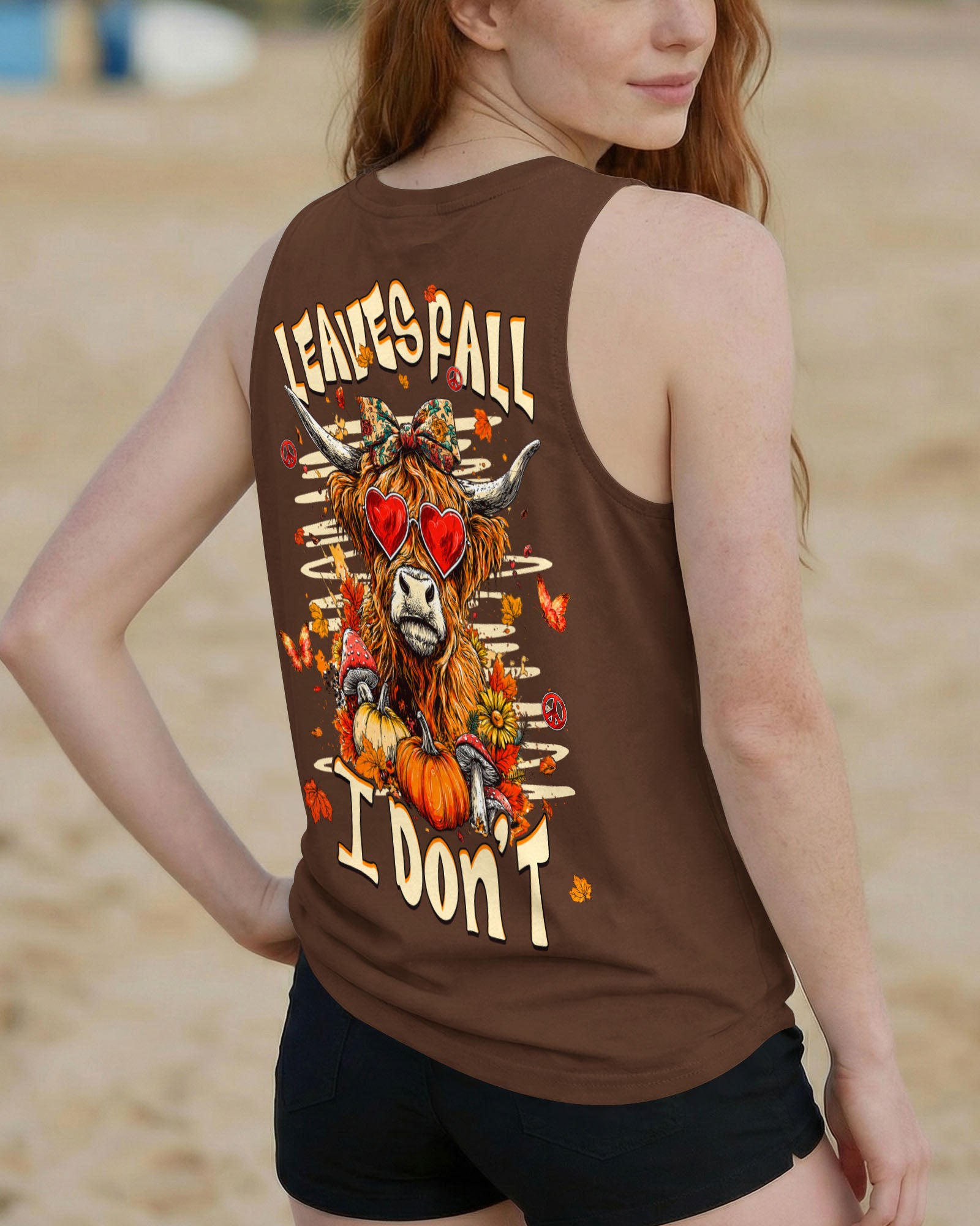 LEAVES FALL I DON'T HIGHLAND COW AUTUMN ALL OVER PRINT - TLHG2007261