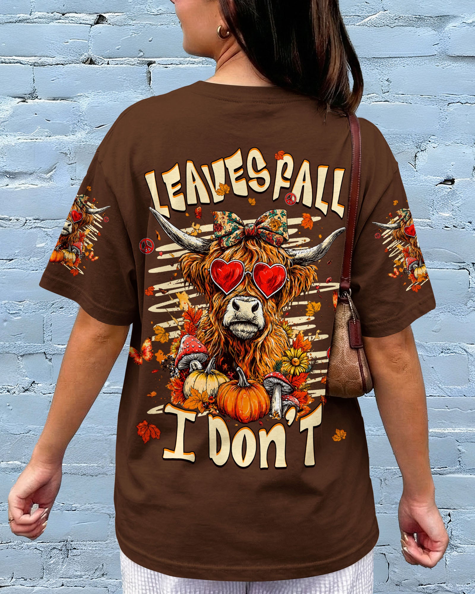 LEAVES FALL I DON'T HIGHLAND COW AUTUMN ALL OVER PRINT - TLHG2007261